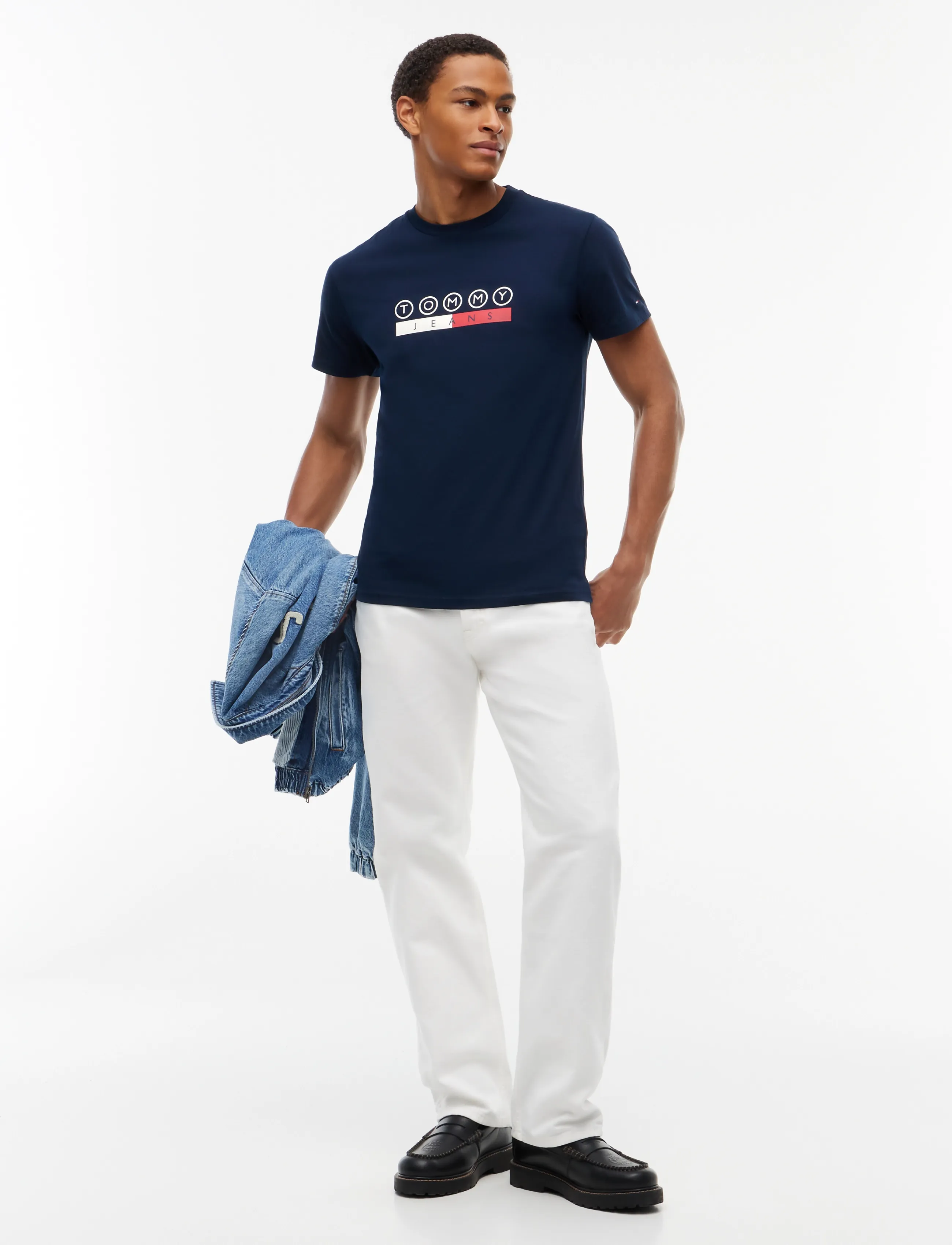 Tommy Jeans - TJM SLIM DNA PLAY TEE EXT - kortærmede t-shirts - dark blue - 4