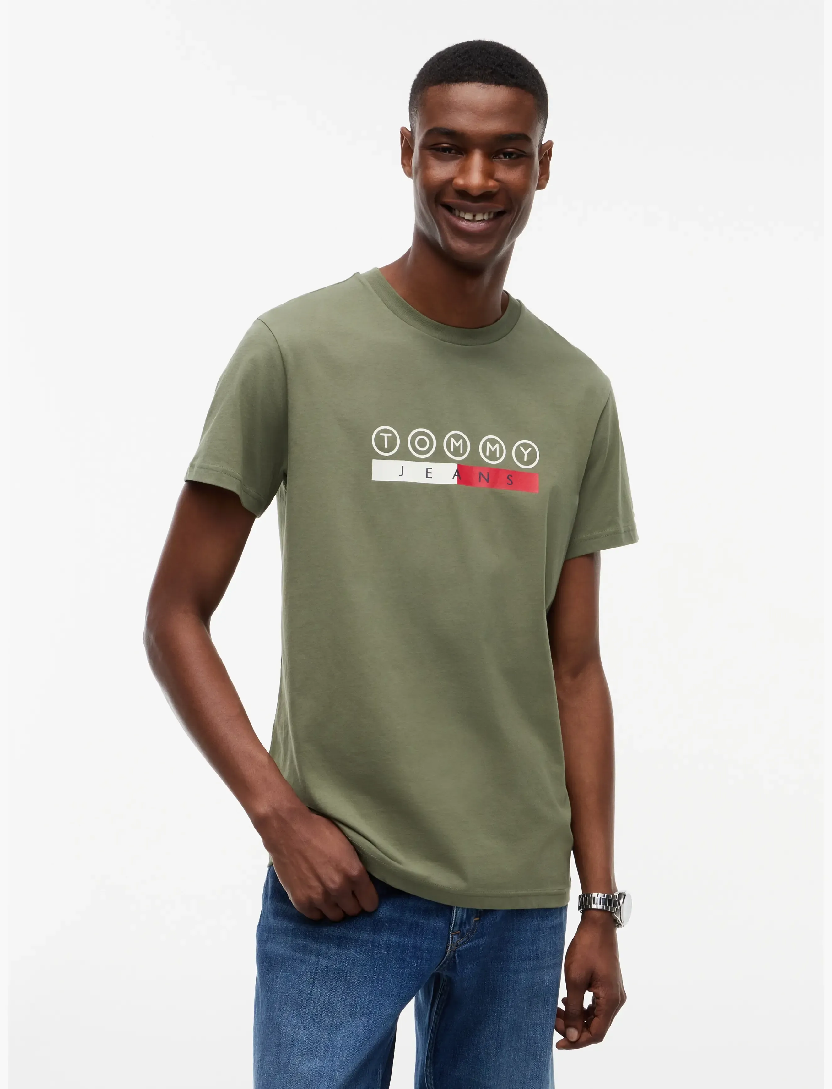 Tommy Jeans TJM SLIM DNA PLAY TEE EXT - Tommy Hilfiger - ROCKY MOUNTAIN / khaki/green