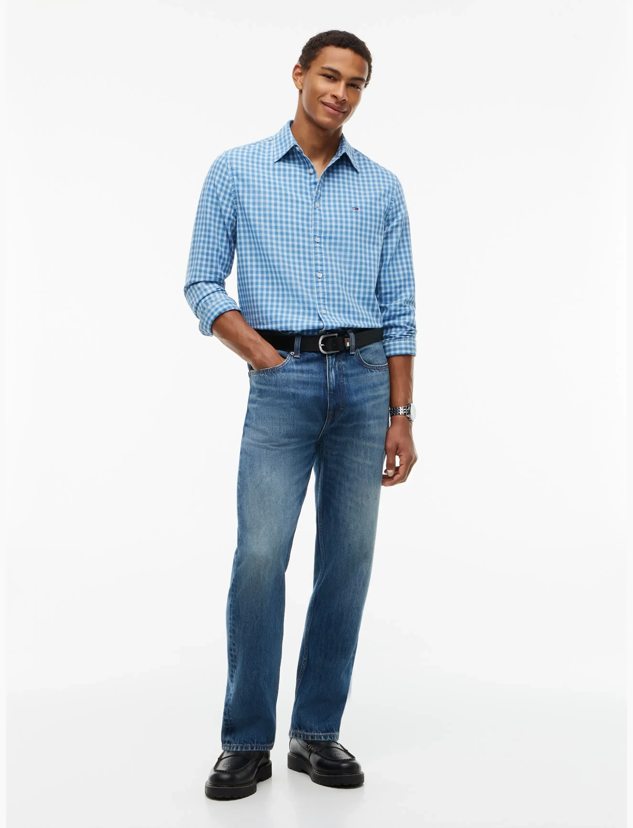 Tommy Jeans - TJM REG DOBBY CHECK SHIRT EXT - westside blue small check - 4