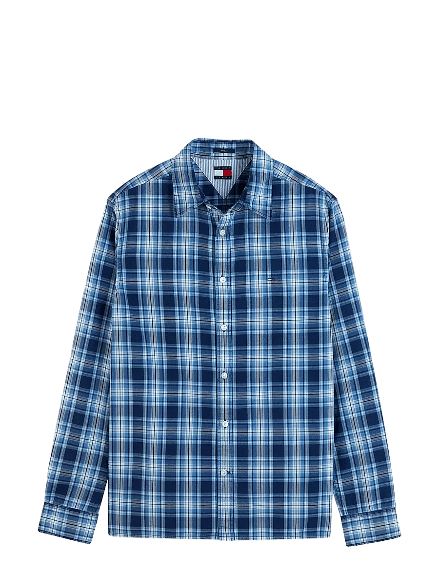 Tommy Jeans - TJM REG DOBBY CHECK SHIRT EXT - karierte hemden - basic navy medium check - 1