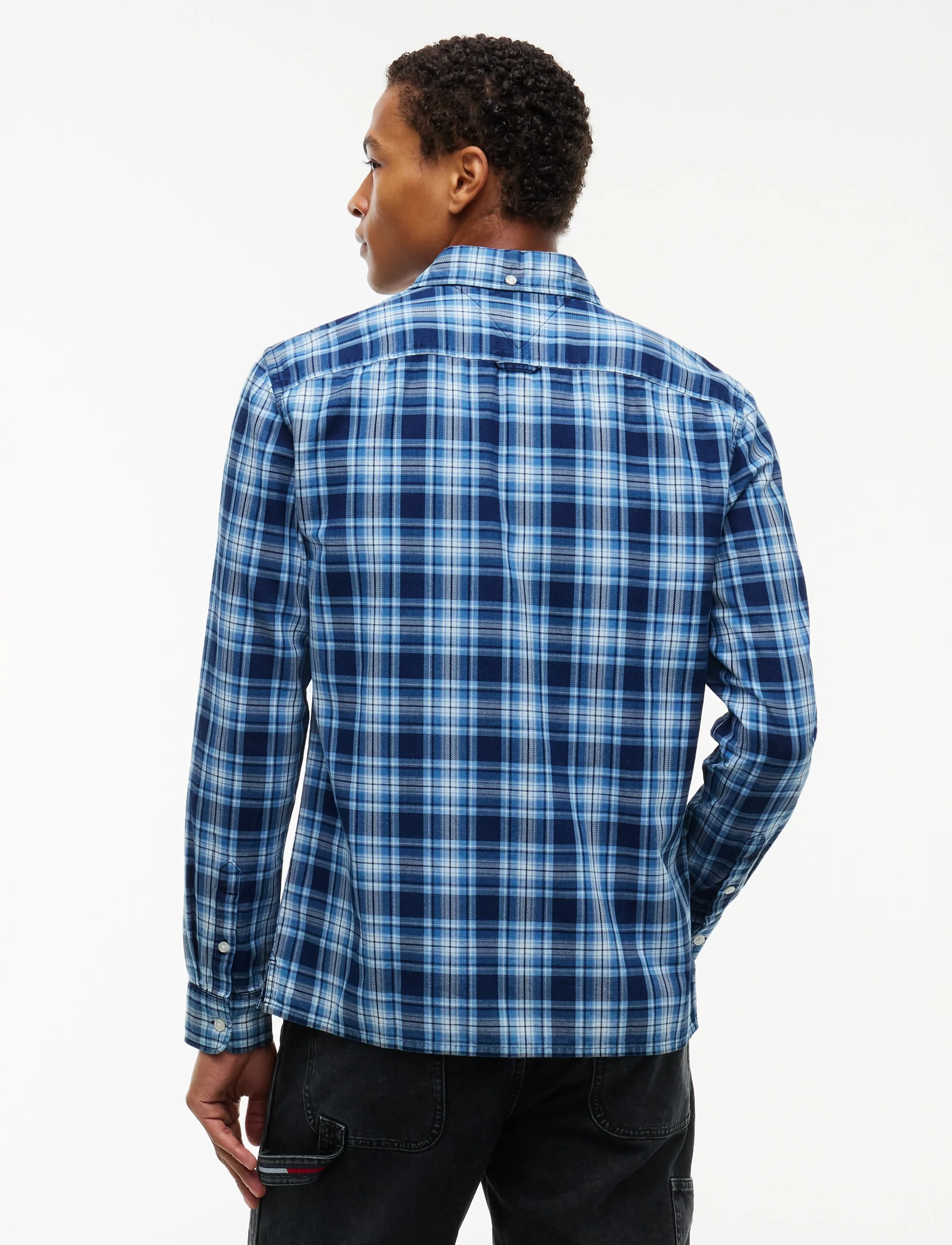 Tommy Jeans - TJM REG DOBBY CHECK SHIRT EXT - karierte hemden - basic navy medium check - 2