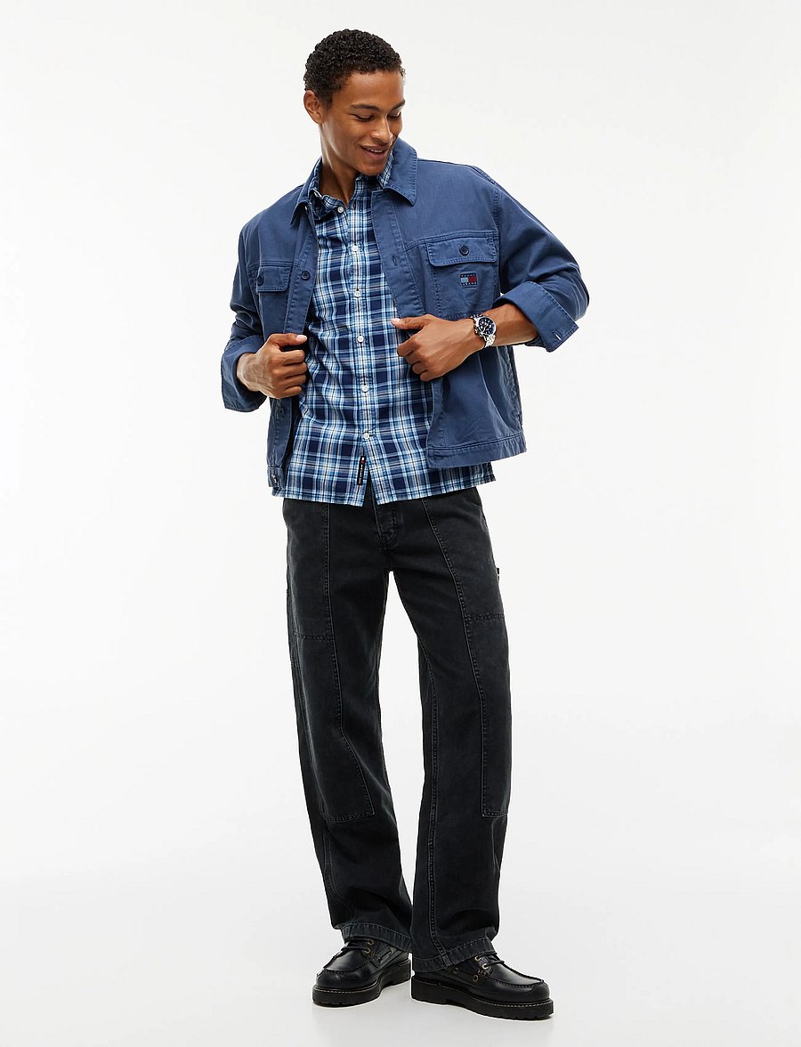 Tommy Jeans - TJM REG DOBBY CHECK SHIRT EXT - karierte hemden - basic navy medium check - 4