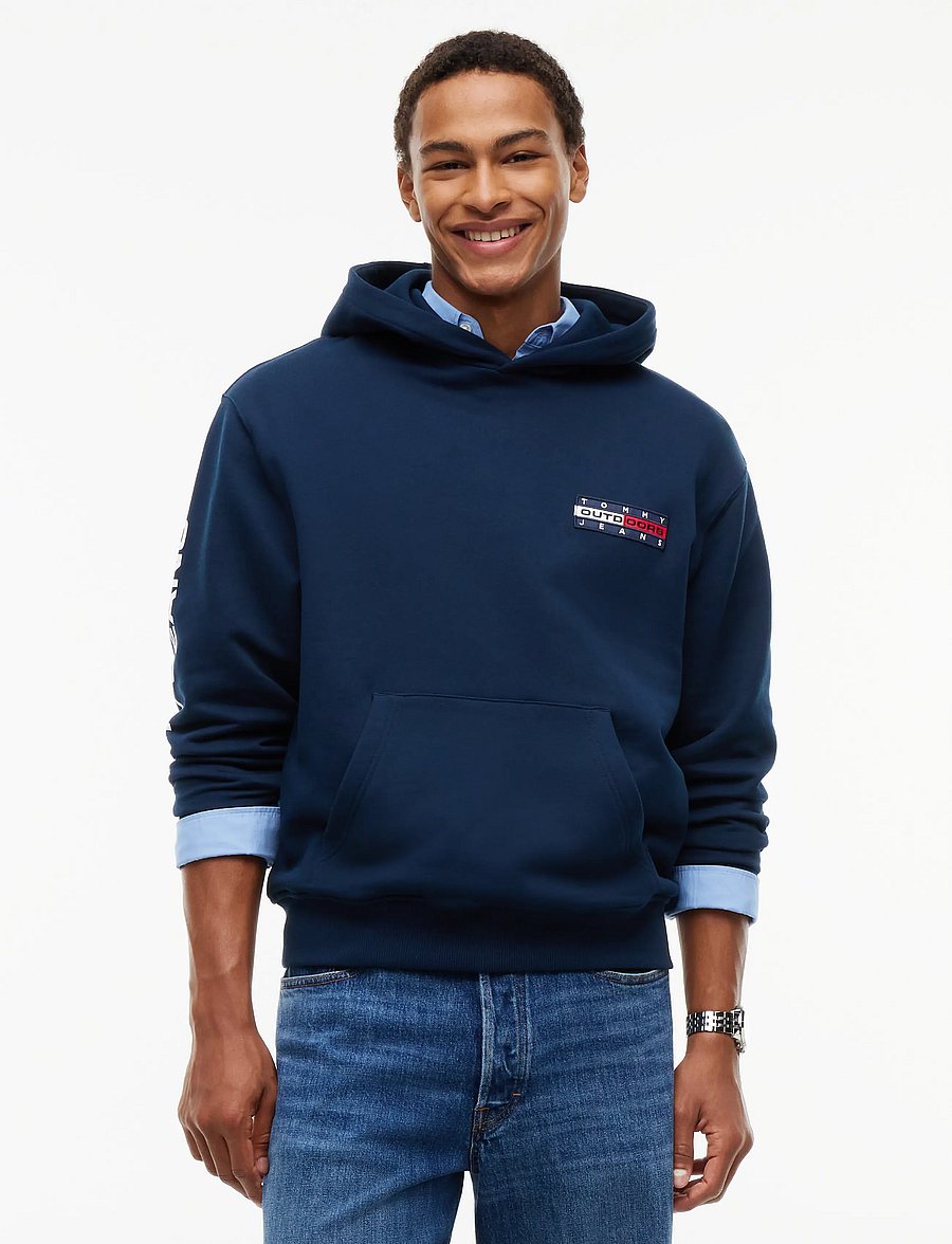 Tommy Jeans - TJM OUTDOORS HOODIE - kapuutsiga pusad - dark blue - 0