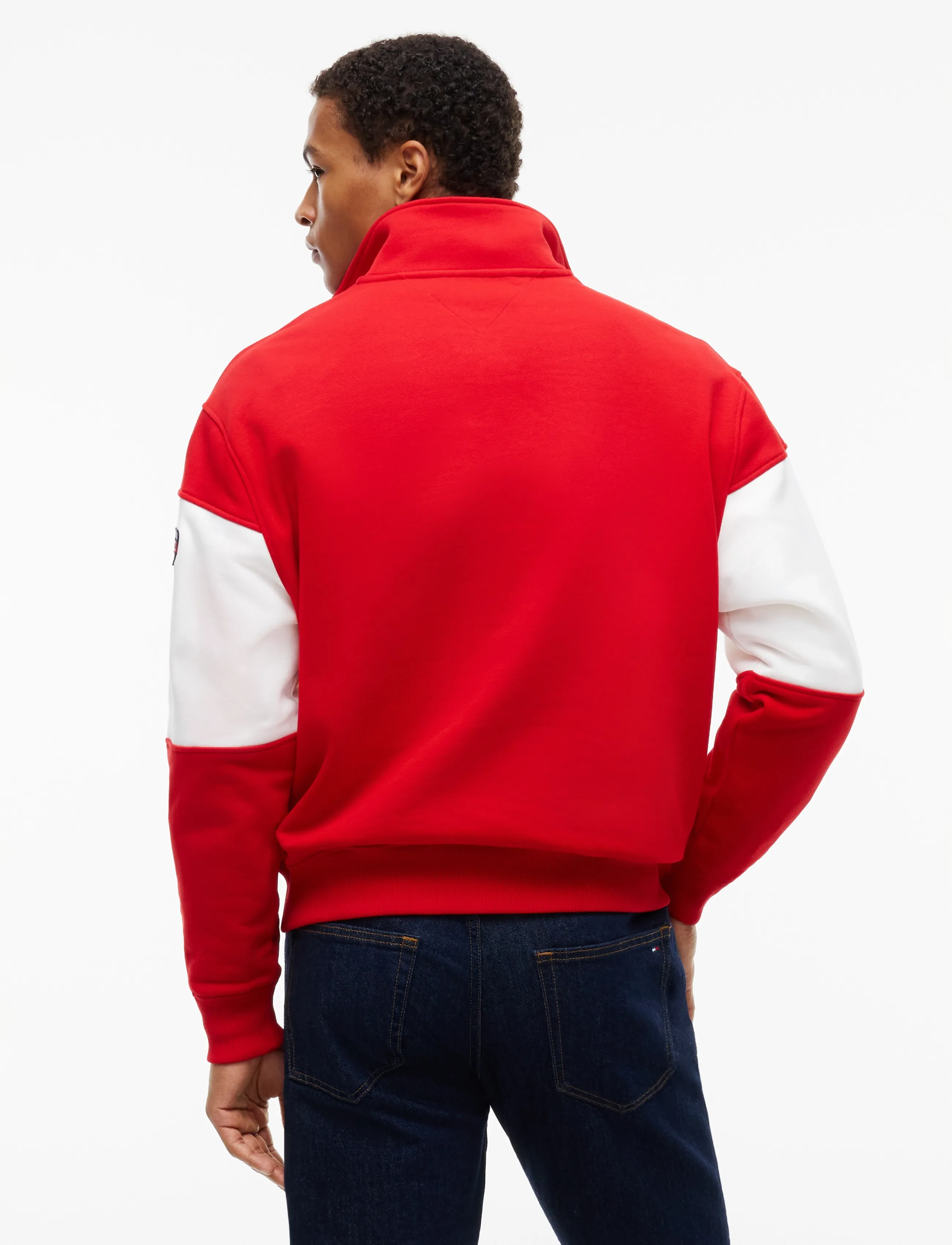 Tommy Jeans - TJM OUTDOORS ZIP MOCK - poolpika lukuga džemprid - scarlet flare - 2