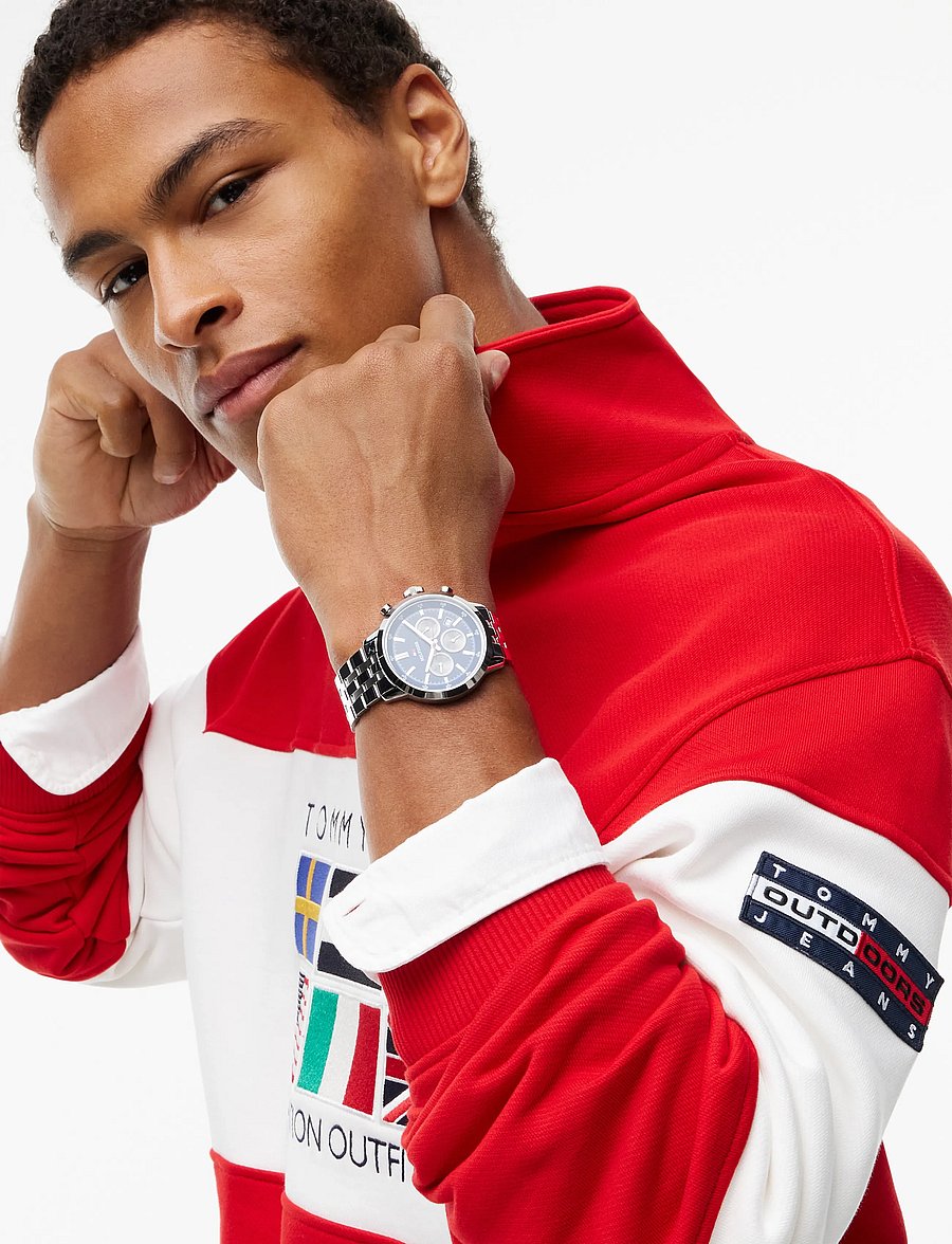 Tommy Jeans - TJM OUTDOORS ZIP MOCK - poolpika lukuga džemprid - scarlet flare - 3