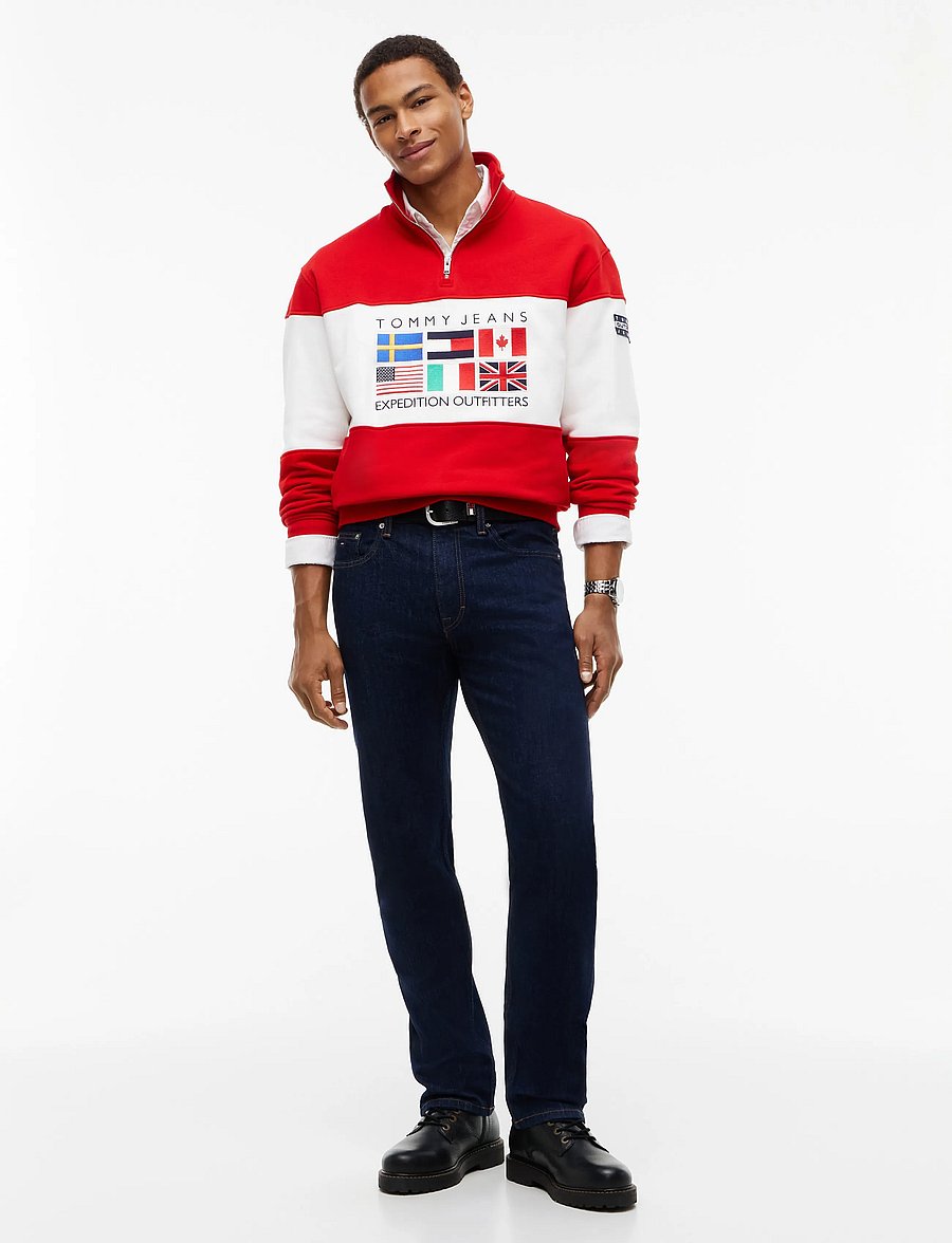 Tommy Jeans - TJM OUTDOORS ZIP MOCK - poolpika lukuga džemprid - scarlet flare - 4