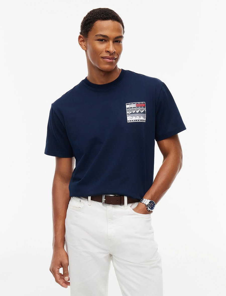 Tommy Jeans - TJM RLX OUTDOORS SS TEE - lühikeste varrukatega t-särgid - dark blue - 0