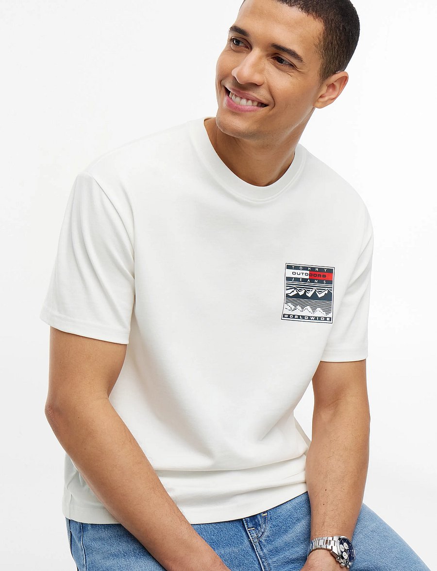 Tommy Jeans - TJM RLX OUTDOORS SS TEE - kurzärmelige t-shirts - ecru - 3
