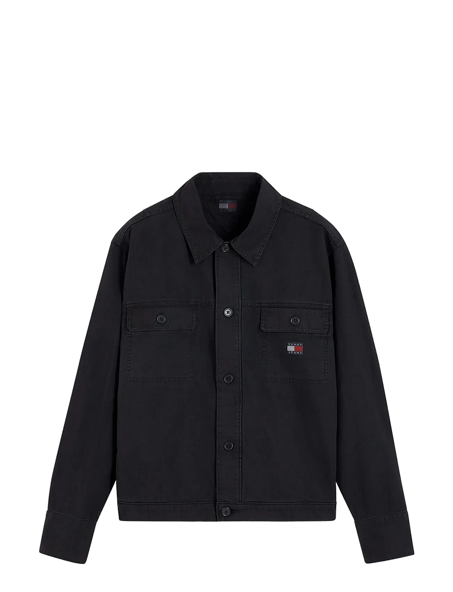 Tommy Jeans - TJM ESSENTIAL OVERSHIRT - voodrita teksatagid - black - 1