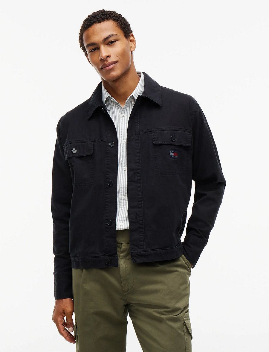Tommy Jeans - TJM ESSENTIAL OVERSHIRT - voodrita teksatagid - black - 0