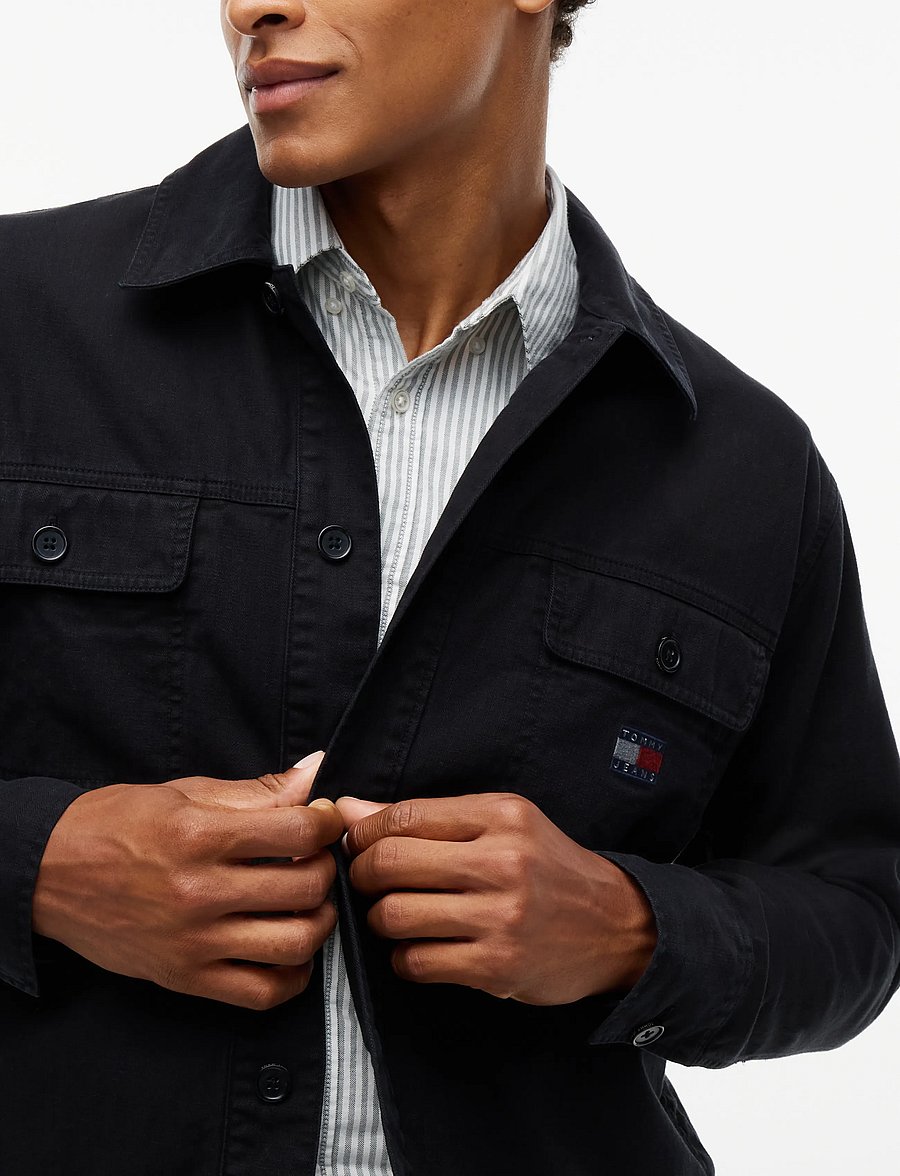 Tommy Jeans - TJM ESSENTIAL OVERSHIRT - voodrita teksatagid - black - 5