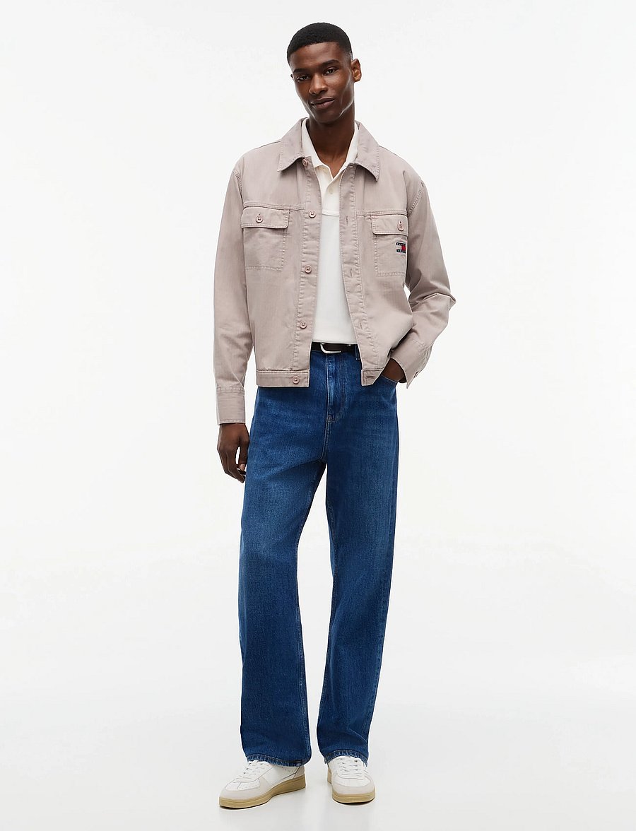 Tommy Jeans - TJM ESSENTIAL OVERSHIRT - voodrita teksatagid - limestone dust - 4