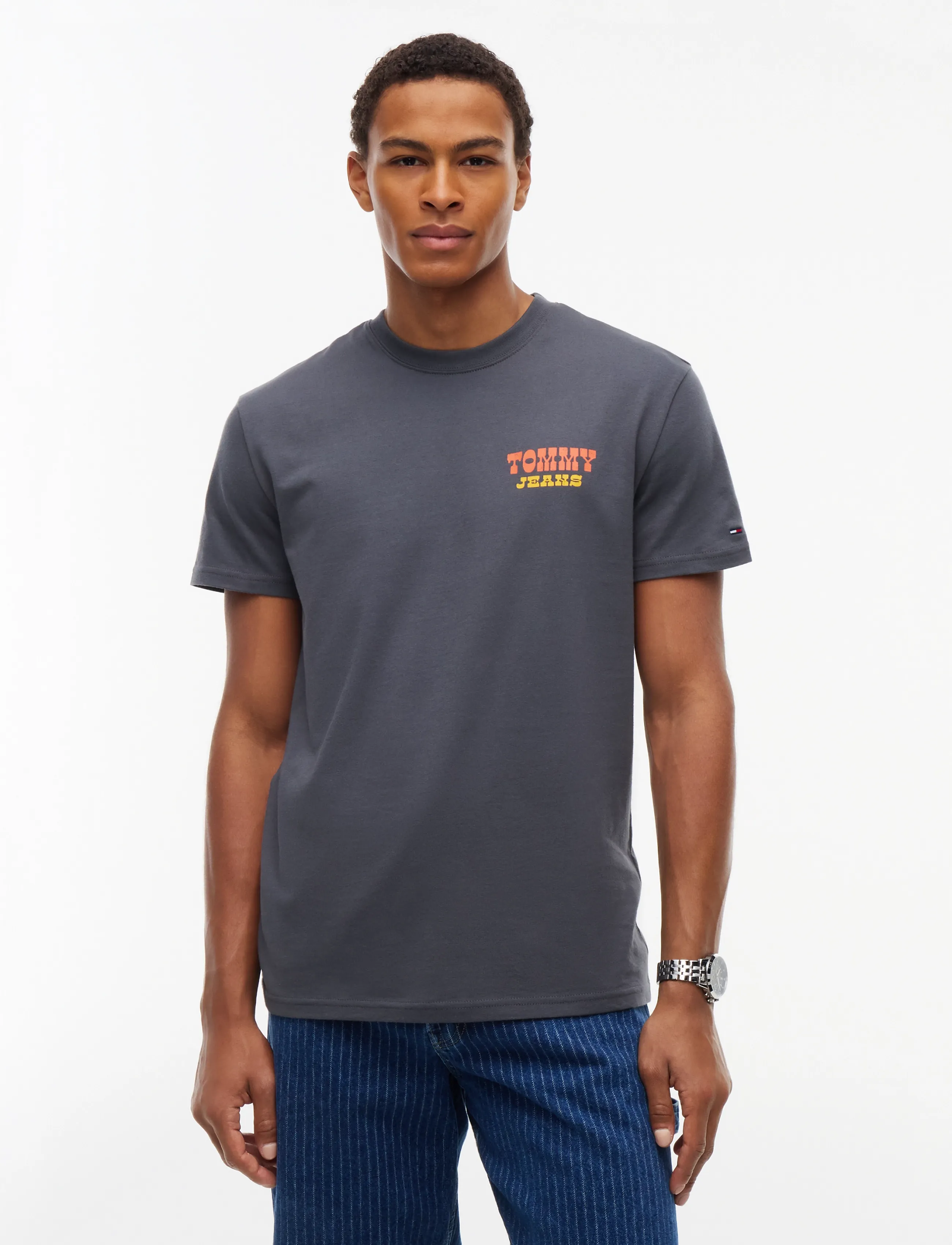 Tommy Jeans Tjm Reg Novelty Tee, S, T-shirts, Grau - Short-sleeved, Männerswear