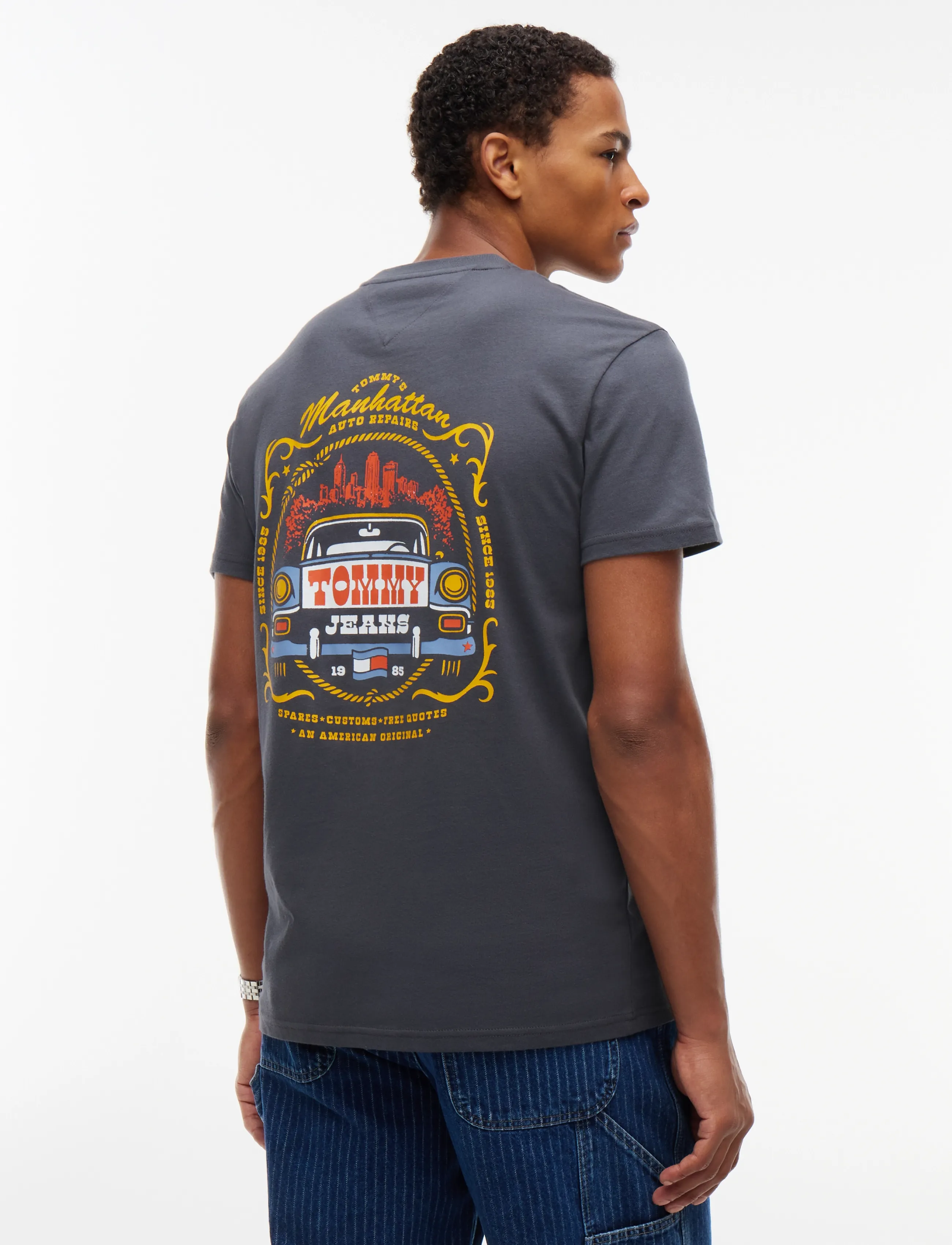 Tommy Jeans - TJM REG NOVELTY TEE - kortærmede t-shirts - washed black - 2