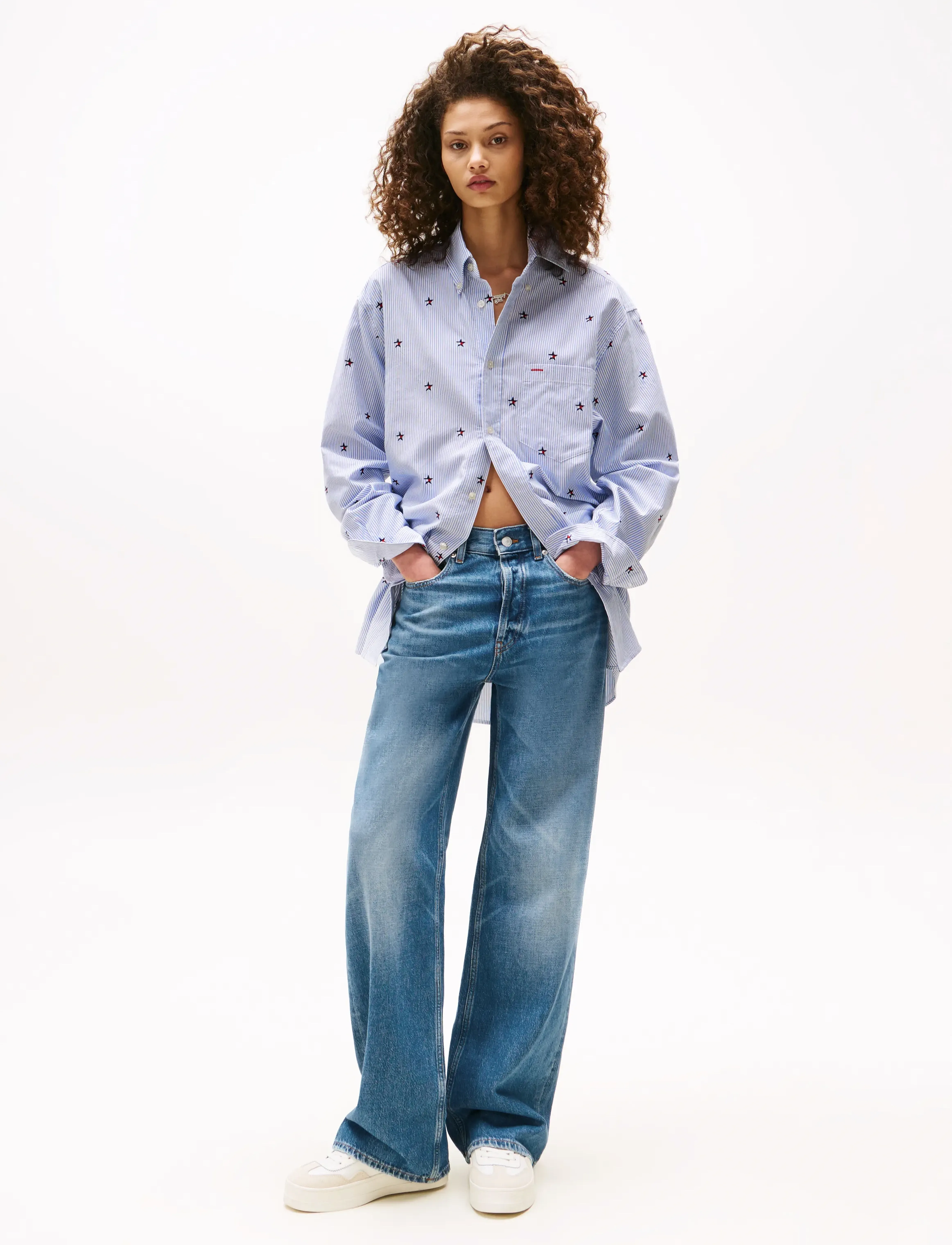 Tommy Jeans TOMMY GIRL LR RLXD DENIM PANT - Transitional Layering - INDIGO WASH / blue