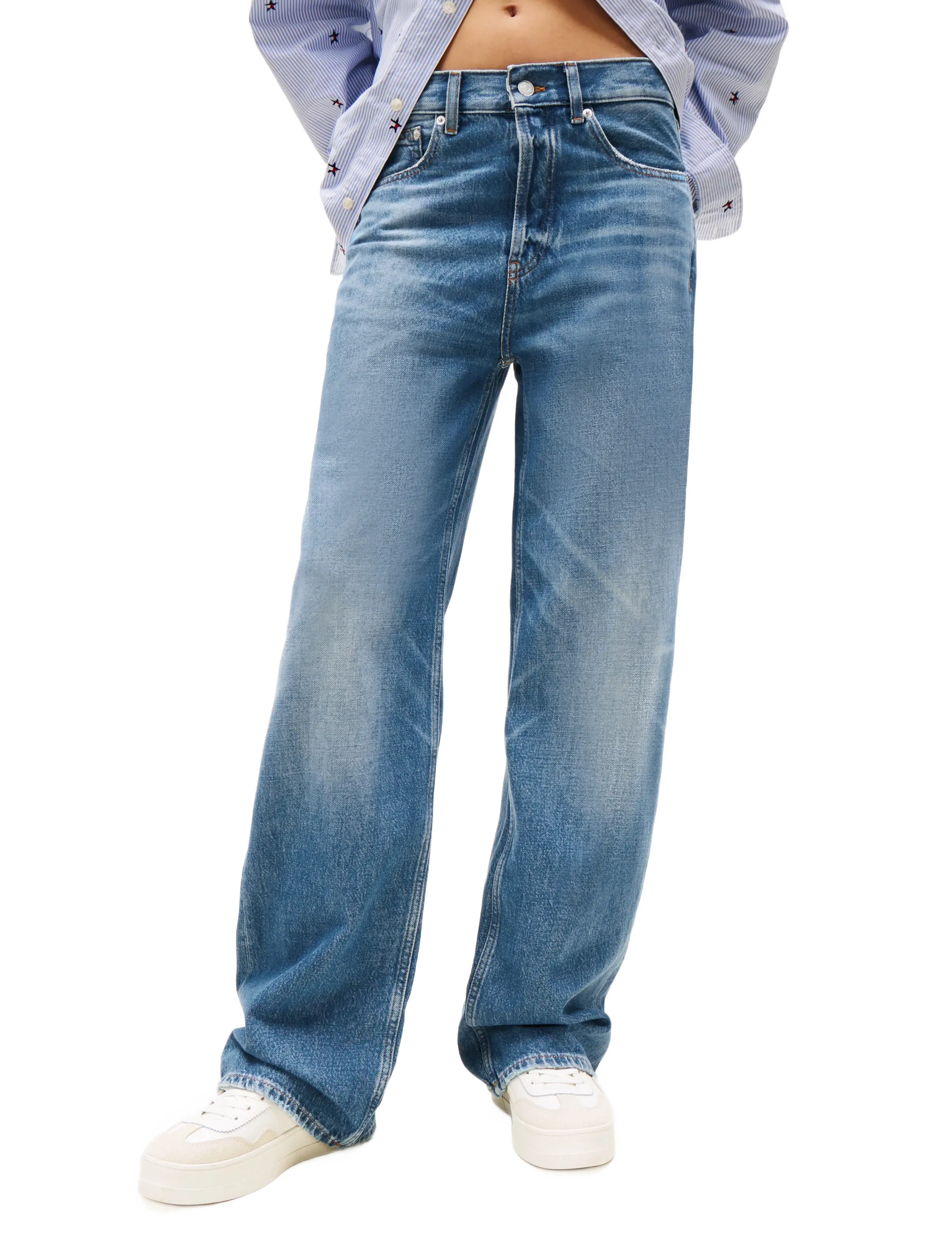 Tommy Jeans - TOMMY GIRL LR RLXD DENIM PANT - regular jeans - indigo wash - 3