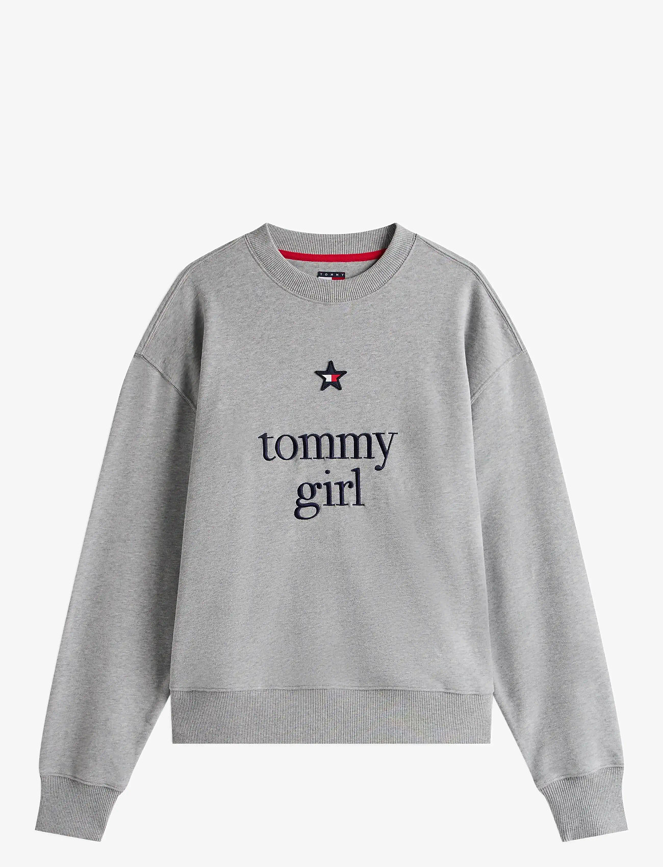 Tommy Jeans - TOMMY GIRL GRAPHIC CREW NECK - sweatshirts - light grey marl - 0