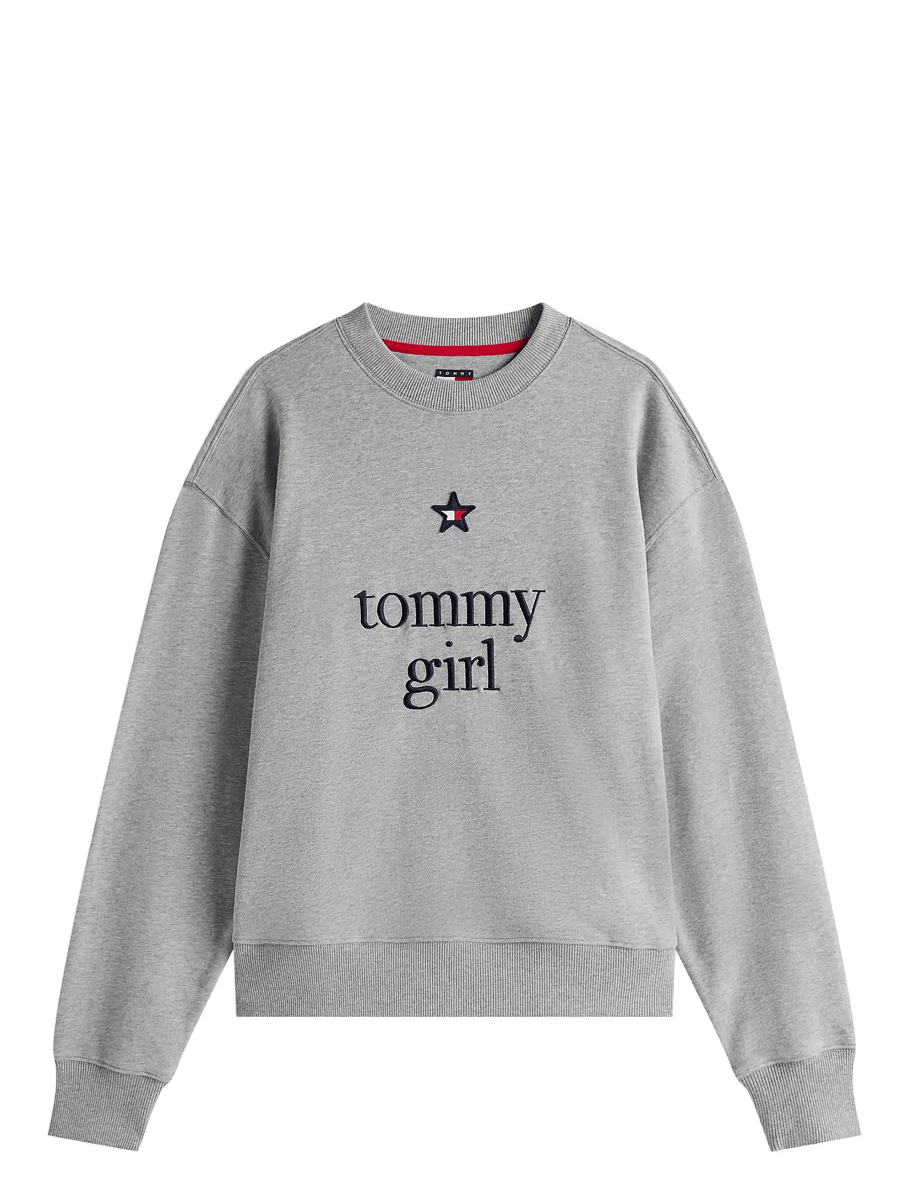 TOMMY GIRL GRAPHIC CREW NECK - LIGHT GREY MARL