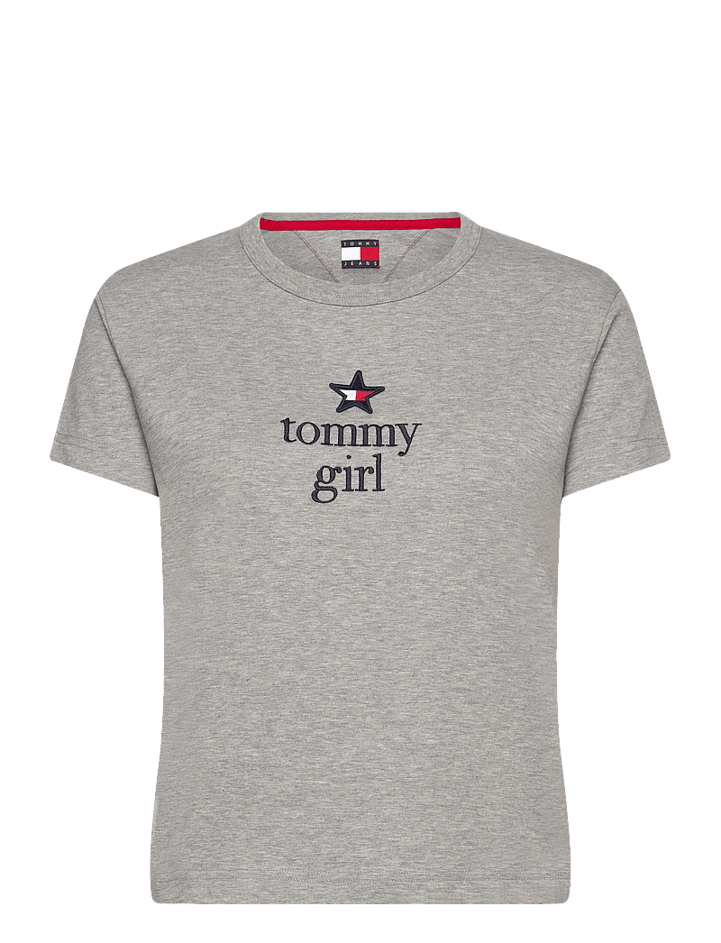 Tommy Jeans - TOMMY GIRL GRAPHIC T-SHIRT - t-shirts - light grey marl - 1