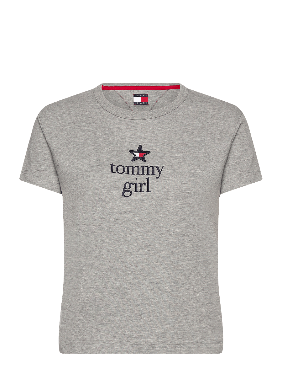 Tommy Jeans - TOMMY GIRL GRAPHIC T-SHIRT - t-shirts - light grey marl - 1