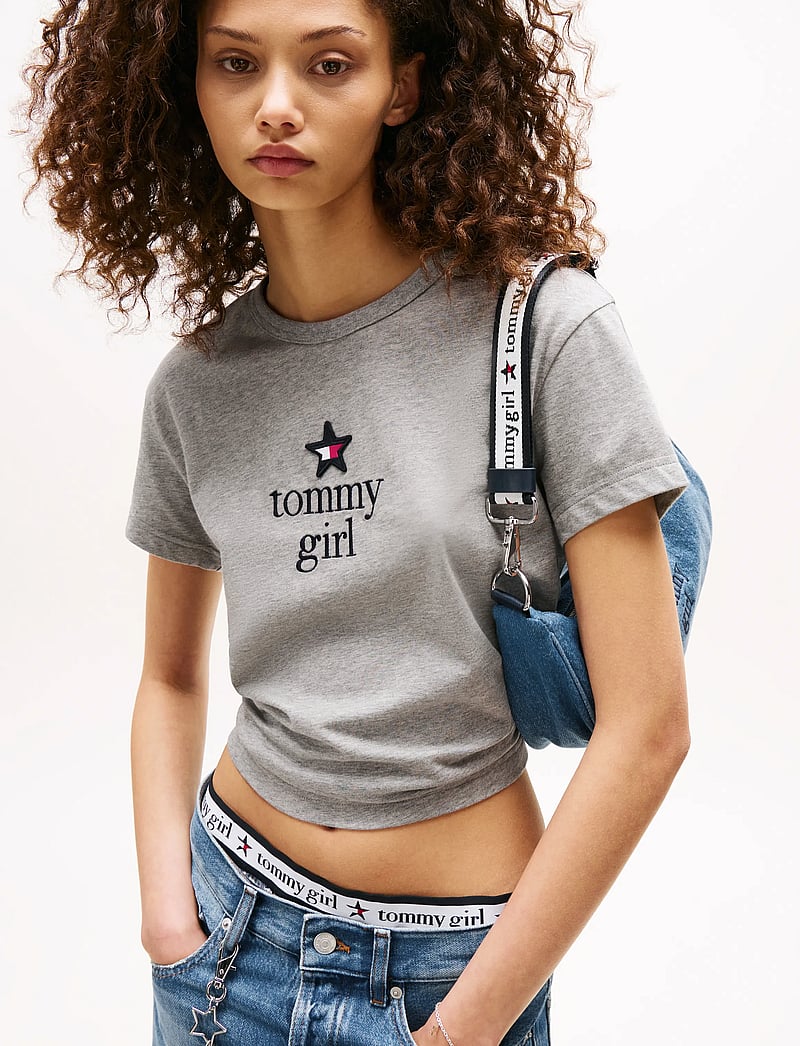 Tommy Jeans - TOMMY GIRL GRAPHIC T-SHIRT - t-shirts - light grey marl - 0