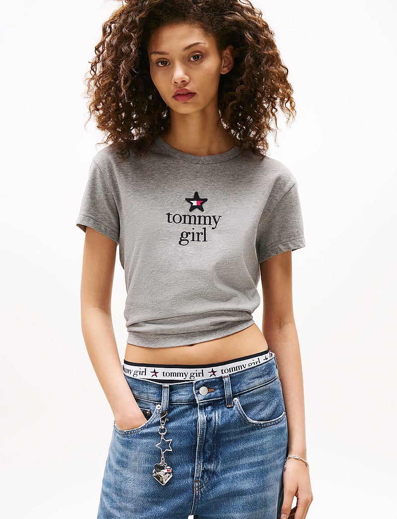 Tommy Jeans - TOMMY GIRL GRAPHIC T-SHIRT - t-shirts - light grey marl - 3