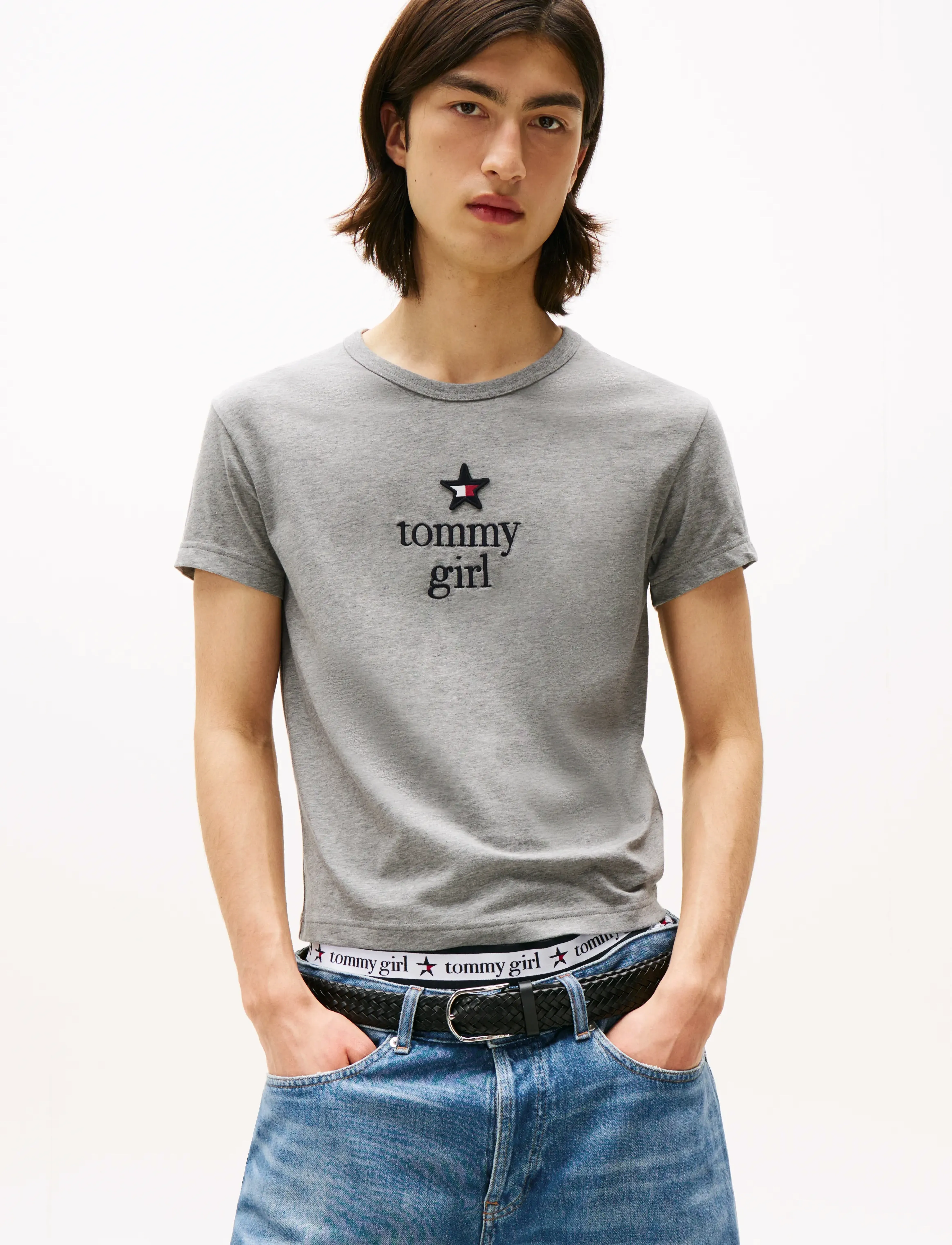 Tommy Jeans - TOMMY GIRL GRAPHIC T-SHIRT - t-shirts - light grey marl - 4