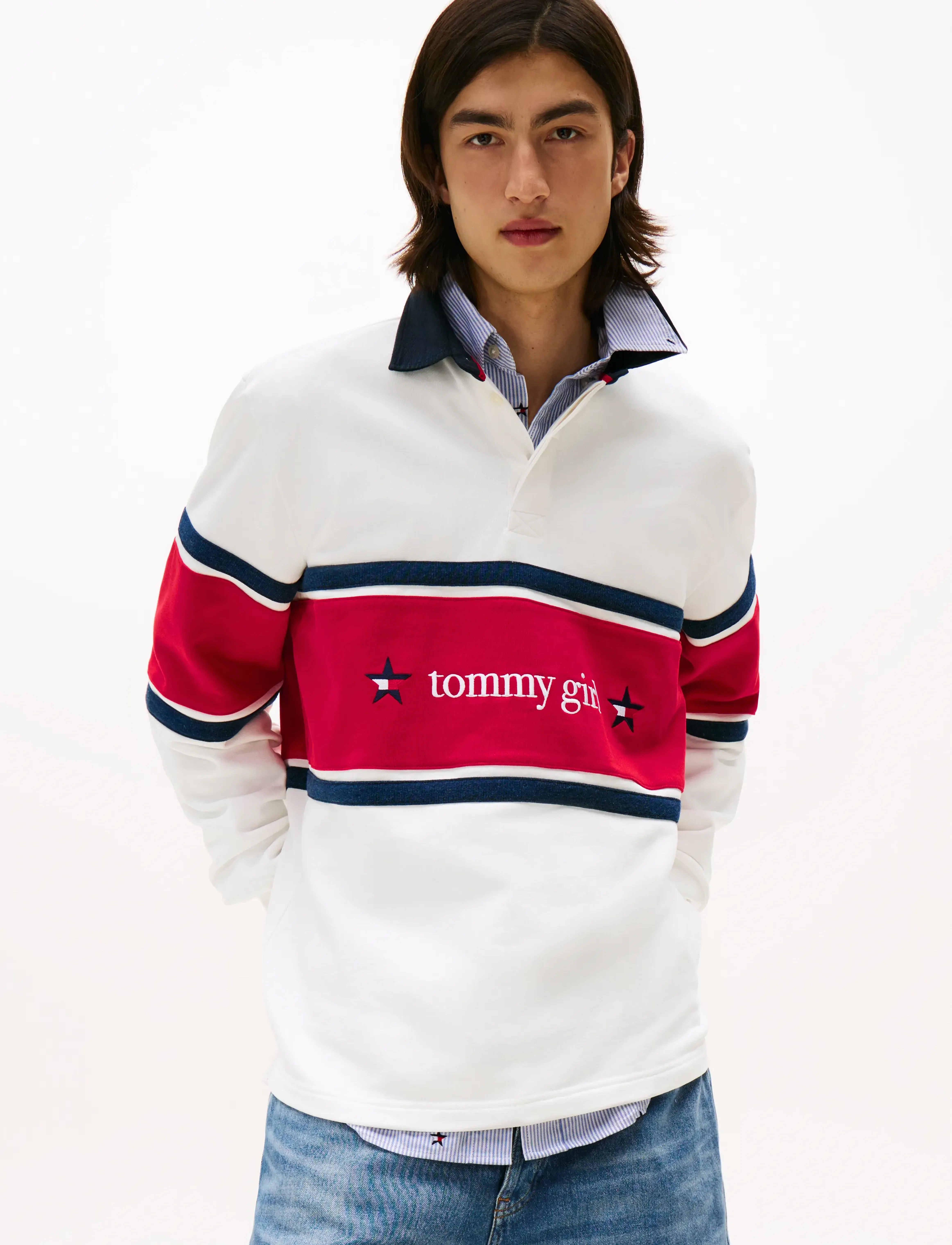 Tommy Jeans - TOMMY GIRL RUGBY POLO SHIRT - polos - ecru - 2
