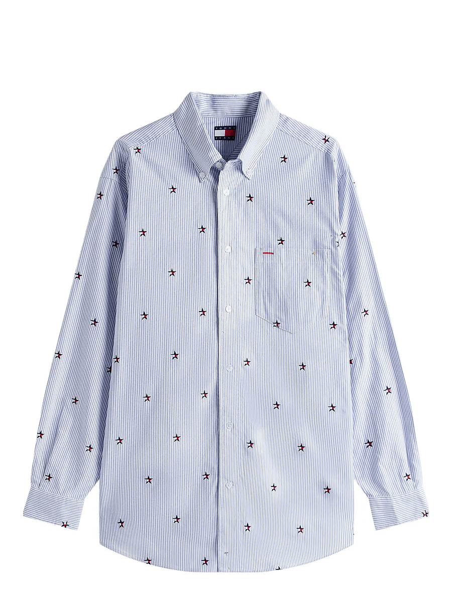 Tommy Jeans - TOMMY GIRL EMBROIDERED SHIRT - pikkade varrukatega särgid - ithaca - 0