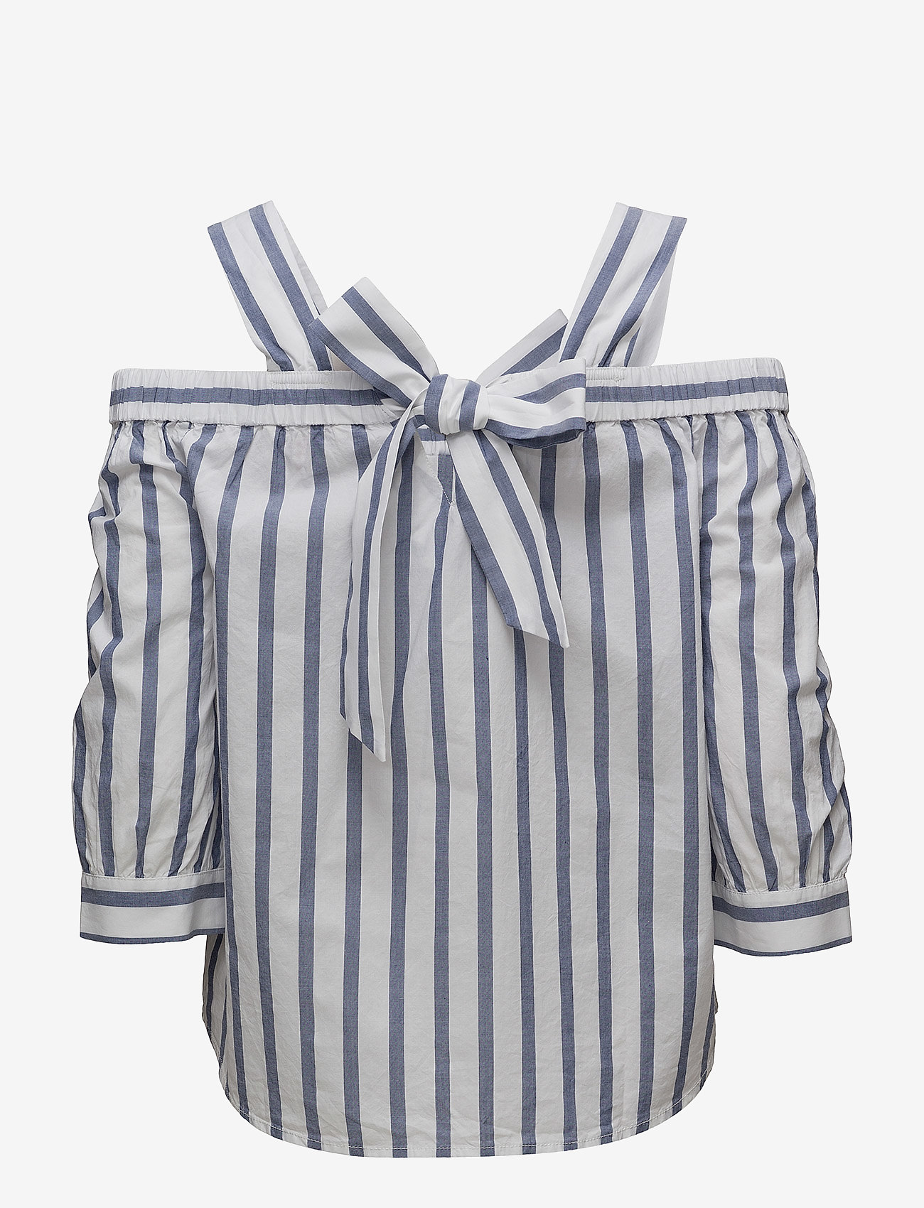Tommy Jeans - TJW OFF SHOULDER BLOUSE - blue print / bright white - 1