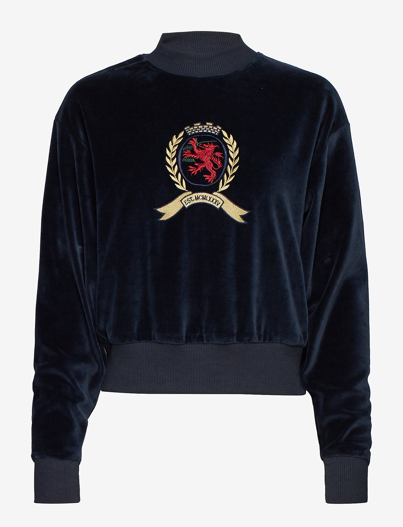 Tommy Jeans - TJW CREST VELVET CREW W10 - dark sapphire - 0