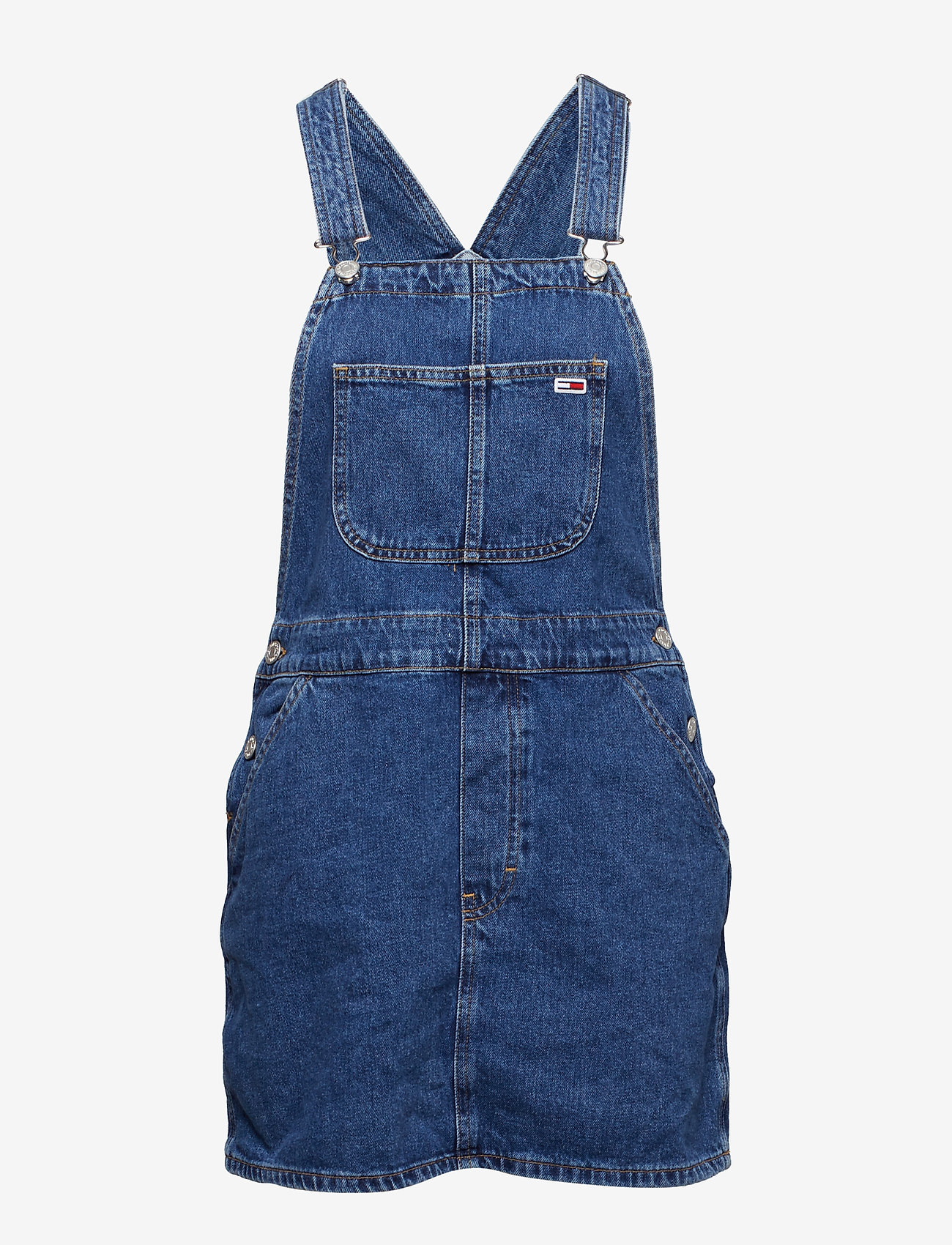 Tommy Jeans - CLASSIC DUNGAREE DRESS PRPMS - prep mid stone rigid - 0