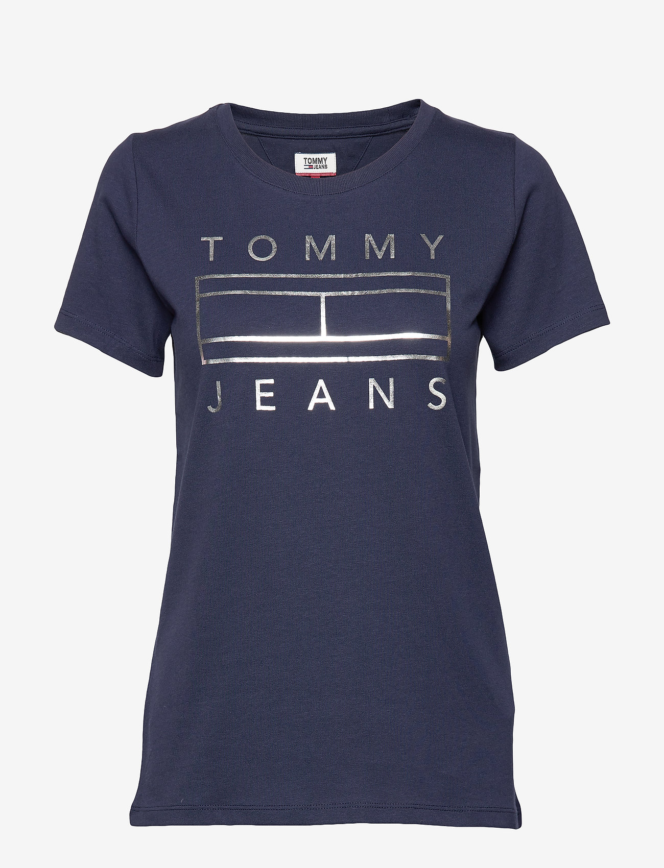 Tommy Jeans - TJW METALLIC LOGO TEE - black iris - 0