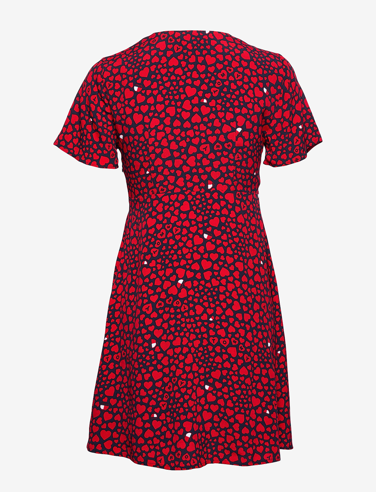 Tommy Jeans - TJW HEART PRINT V-NECK DRESS - heart print / black iris - 1