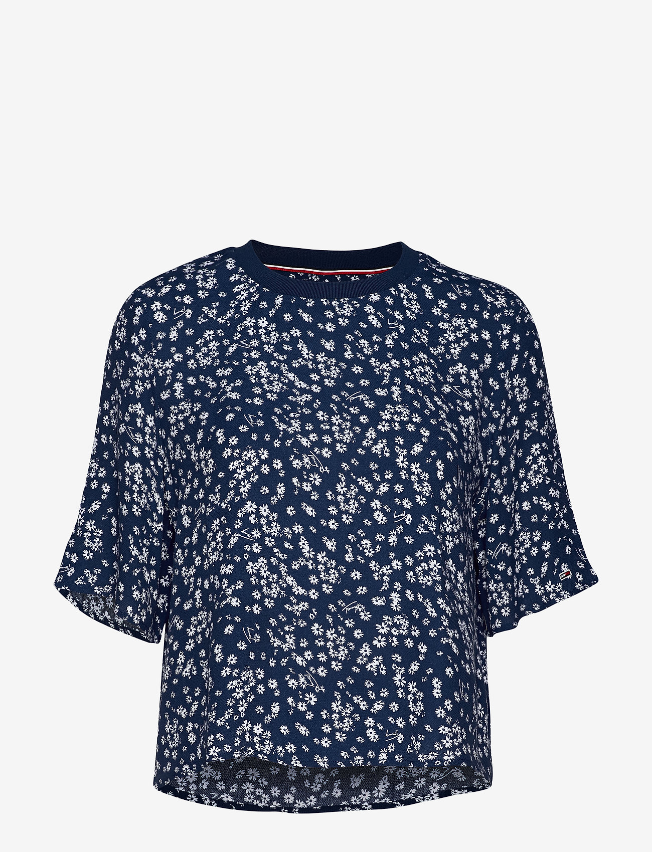 Tommy Jeans - TJW FLORAL SHORTSLEEVE BLOUSE - scattered floral / blue depths - 0