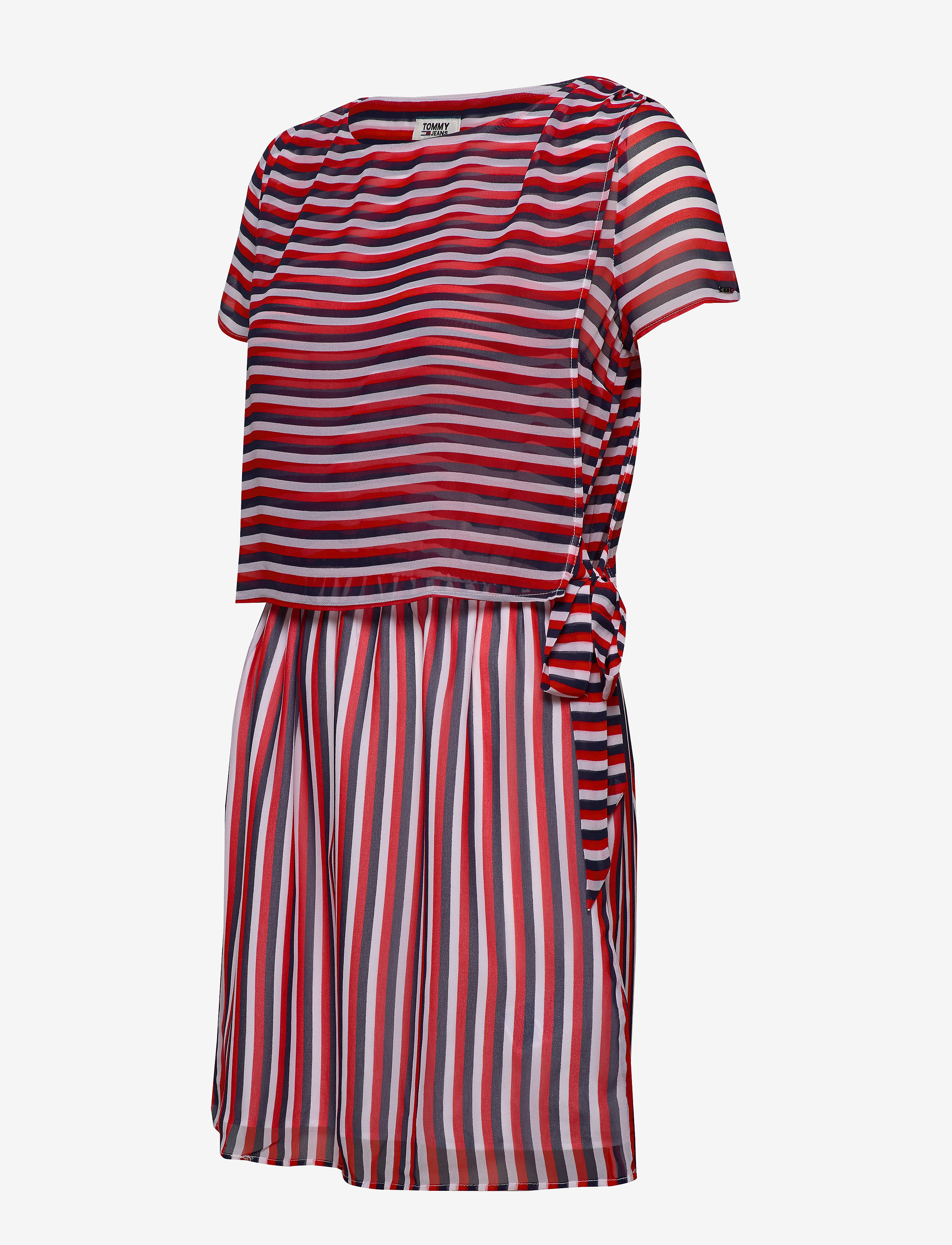Tommy Jeans - TJW TIE WAIST STRIPE DRESS - deep crimson / twilight navy m - 2