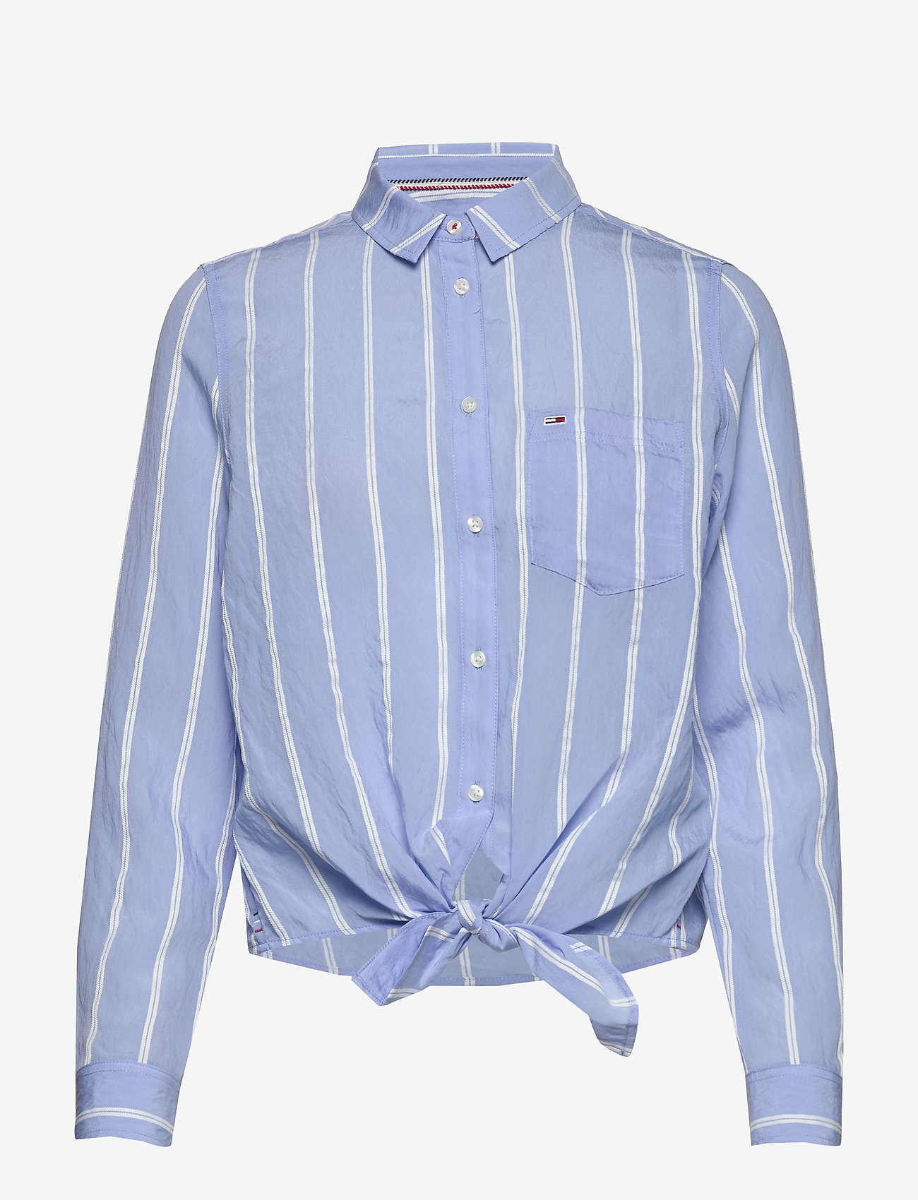 Tommy Jeans - TJW FRONT KNOT SHIRT - white / moderate blue - 0