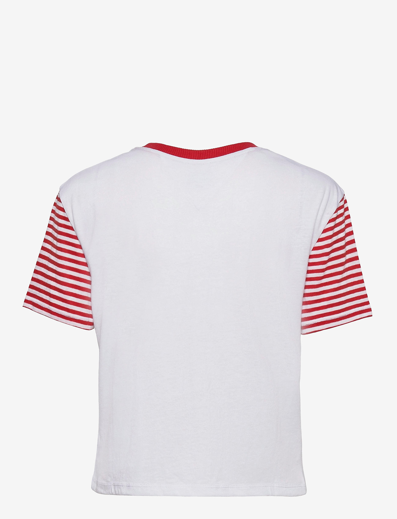 Tommy Jeans - TJW STRIPED SLEEVE TEE - deep crimson / white - 1