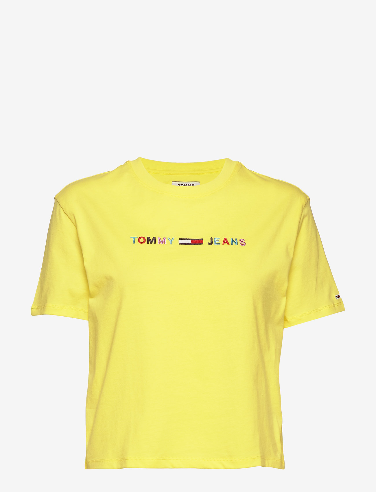 Tommy Jeans - TJW COLORED LINEAR LOGO TEE - frozen lemon - 0