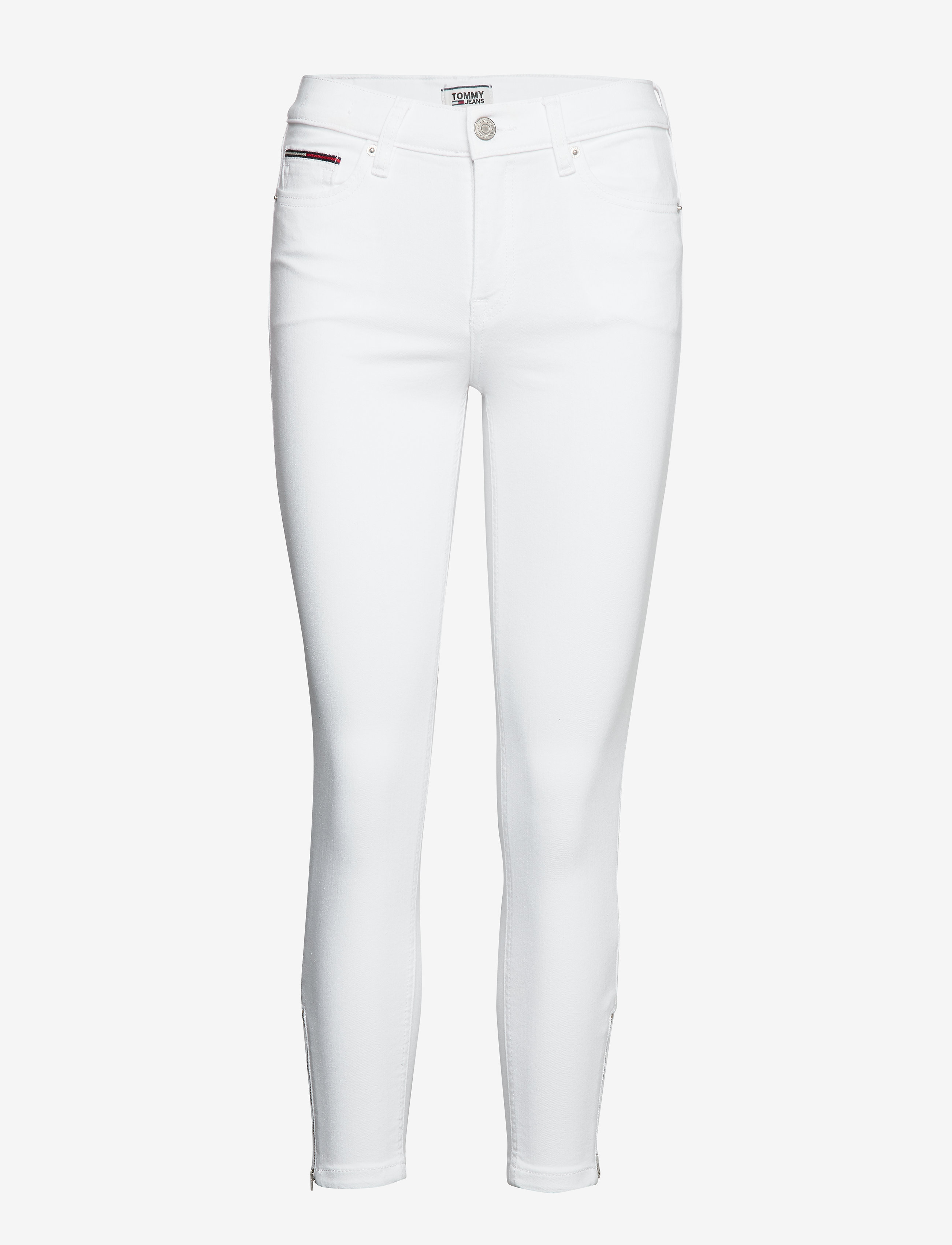 Tommy Jeans - NORA MR SKINNY ANKLE ZIP CNW - candle white str - 0