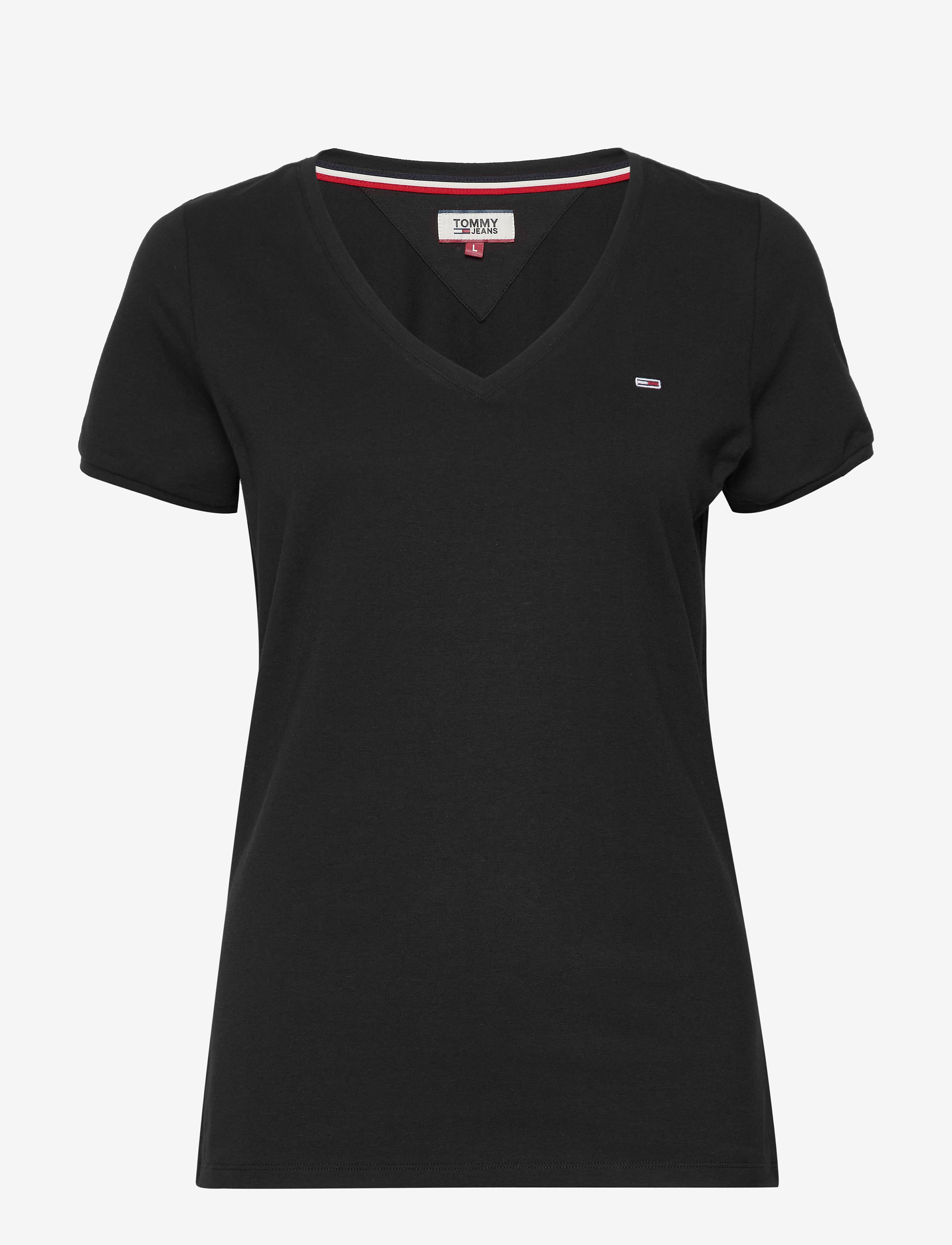 Tommy Jeans - TJW SHORTSLEEVE STRETCH TEE - black - 0