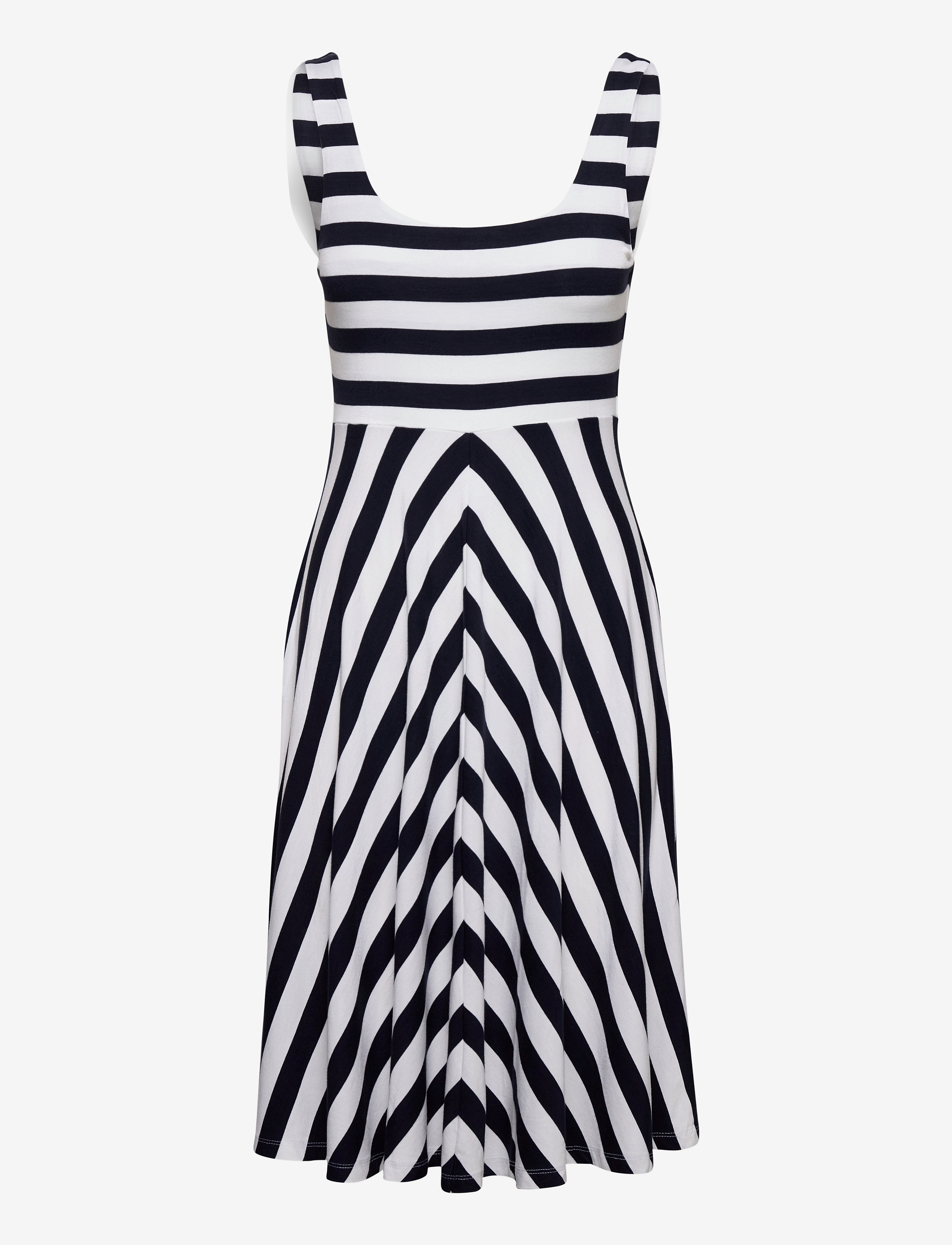 Tommy Jeans - TJW SUMMER STRIPE FITFLARE DRESS - twilight navy / white - 0