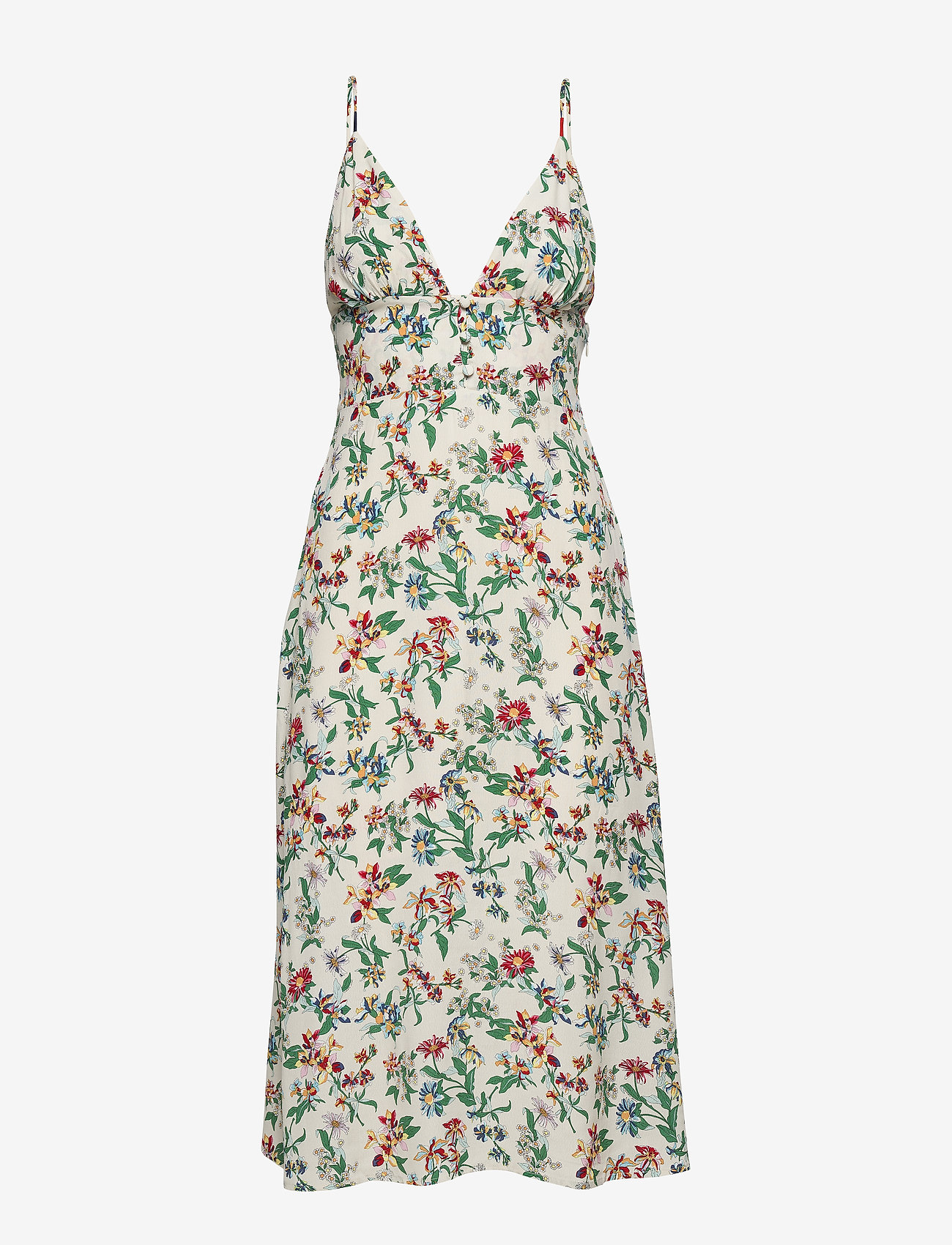 Tommy Jeans - TJW SUMMER V-NECK STRAP DRESS - hawaii print - 0