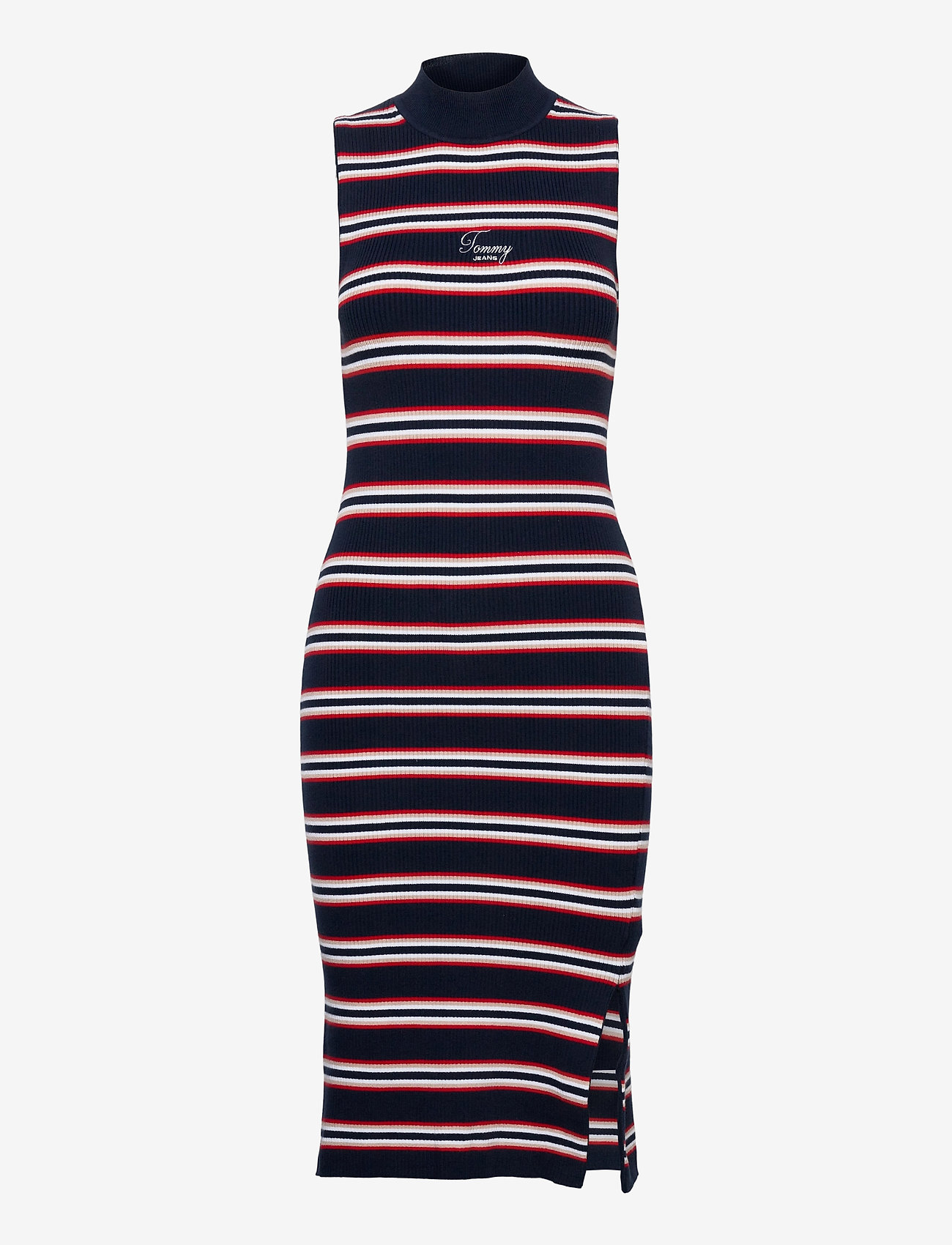 Tommy Jeans - TJW SIDE SLIT STRIPE DRESS - twilight navy / multi - 0