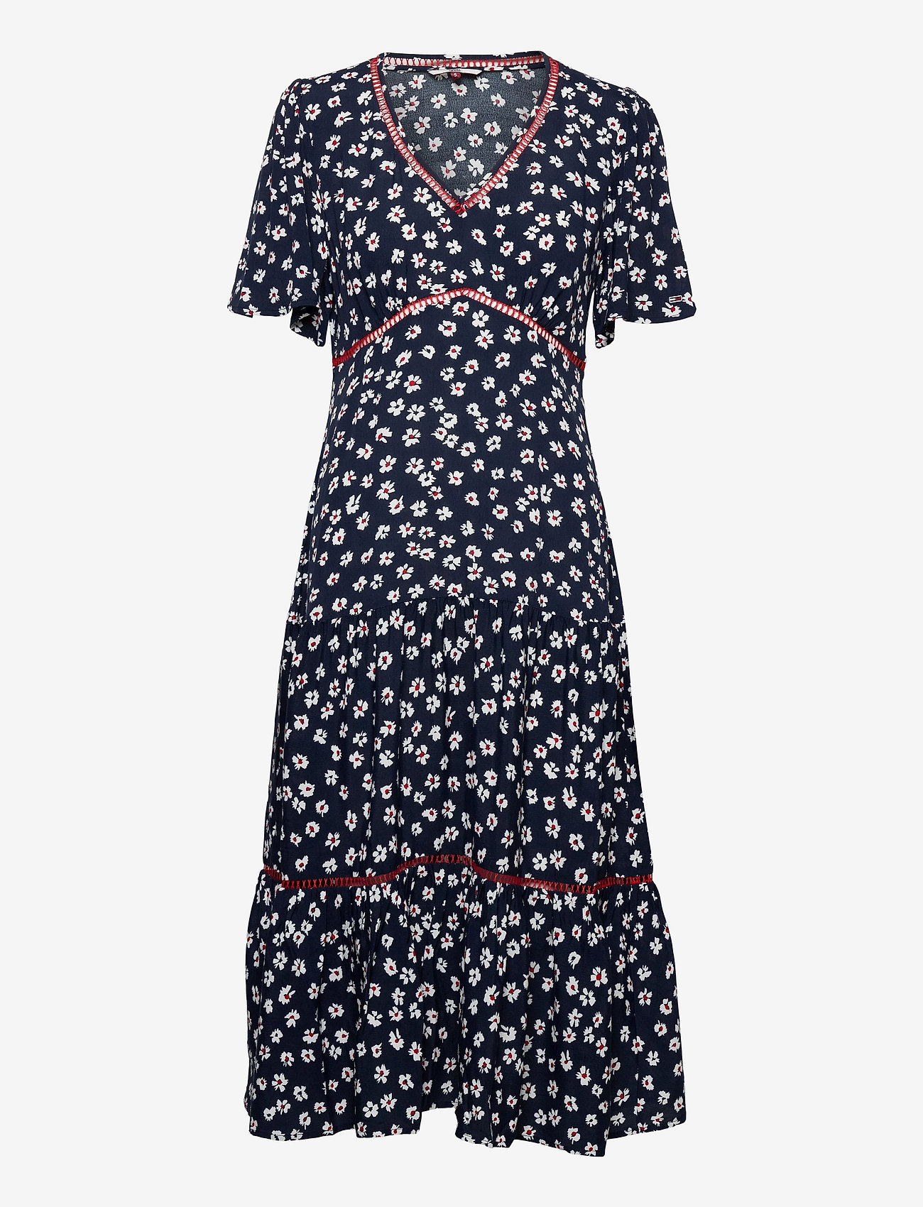 Tommy Jeans - TJW PRINTED LACE TRIM DRESS - floral print / twilight navy - 0