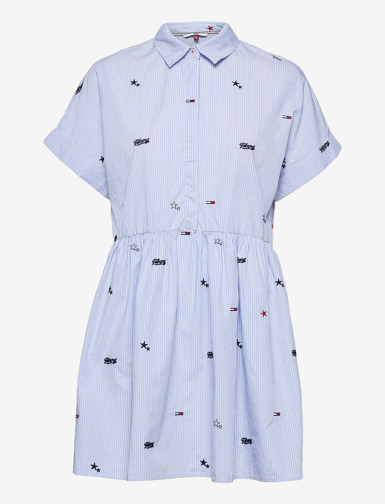 Tommy Jeans - TJW CRITTER DROP WAIST DRESS - white stripe / moderate blue - 0