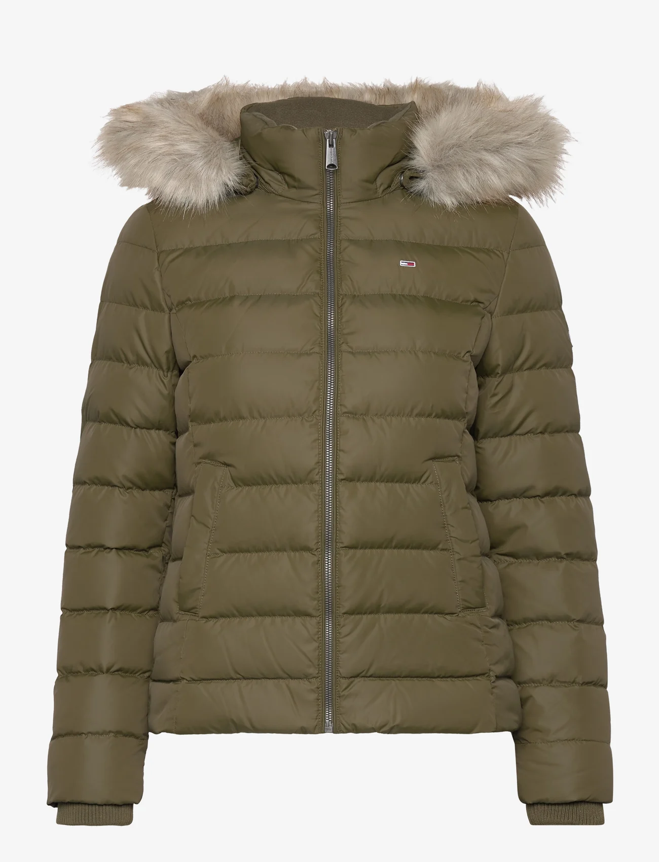 Tommy Jeans - TJW BASIC HOODED DOWN JACKET - winter jacket - drab olive green - 0