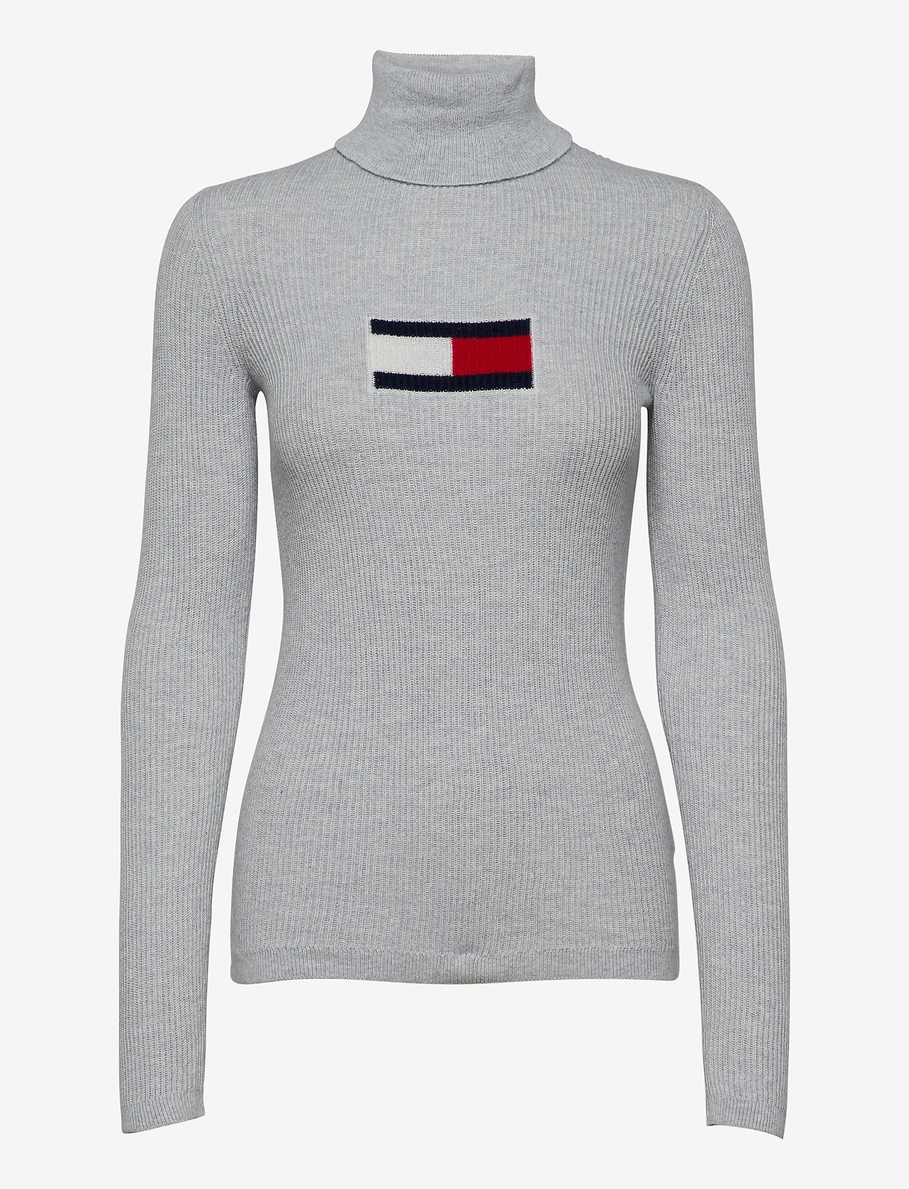Tommy Jeans - TJW TOMMY FLAG ROLL NECK - silver grey htr - 0