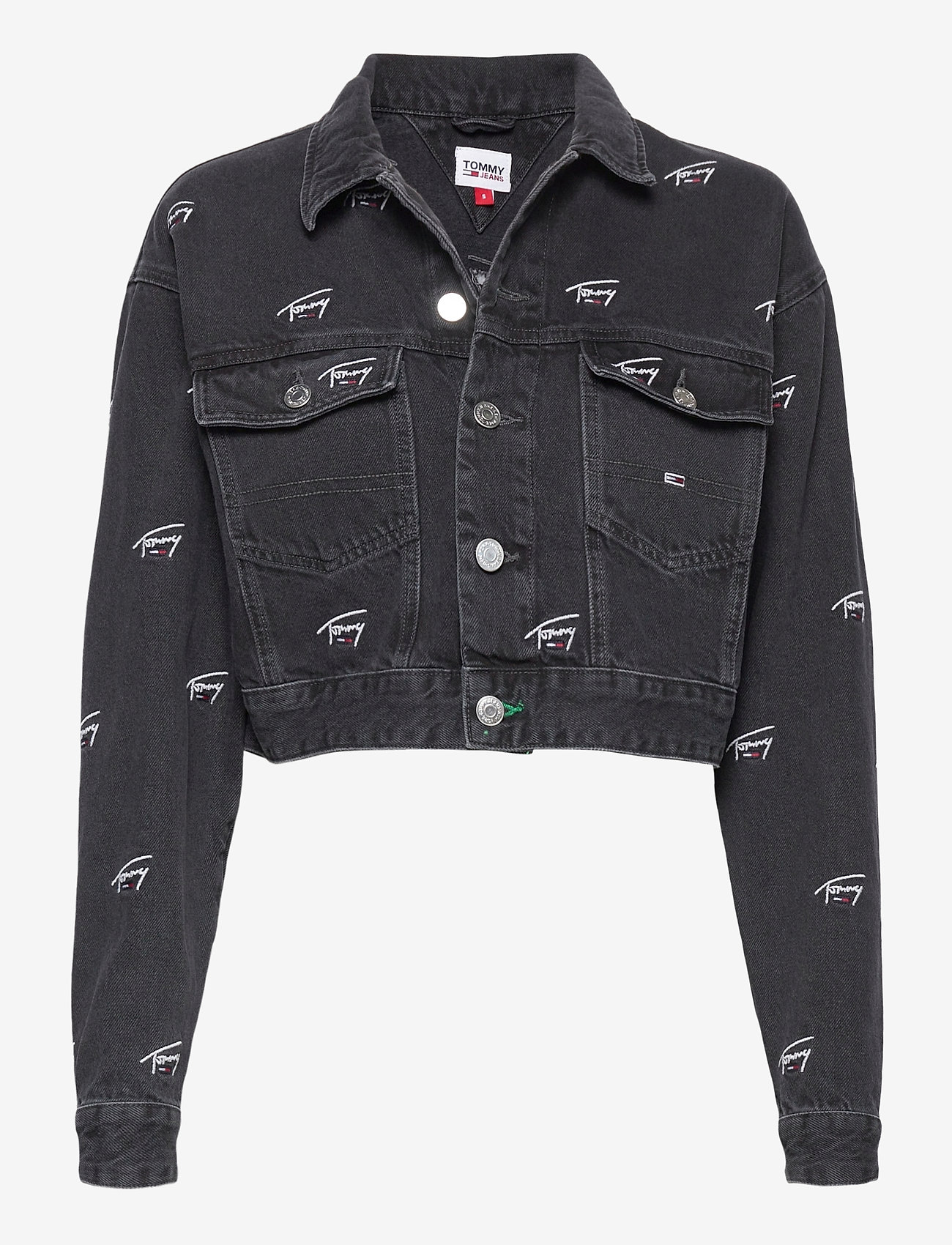 Tommy Jeans - CROP DENIM JACKET SVCBKR - tj save fa critter black rigid - 0