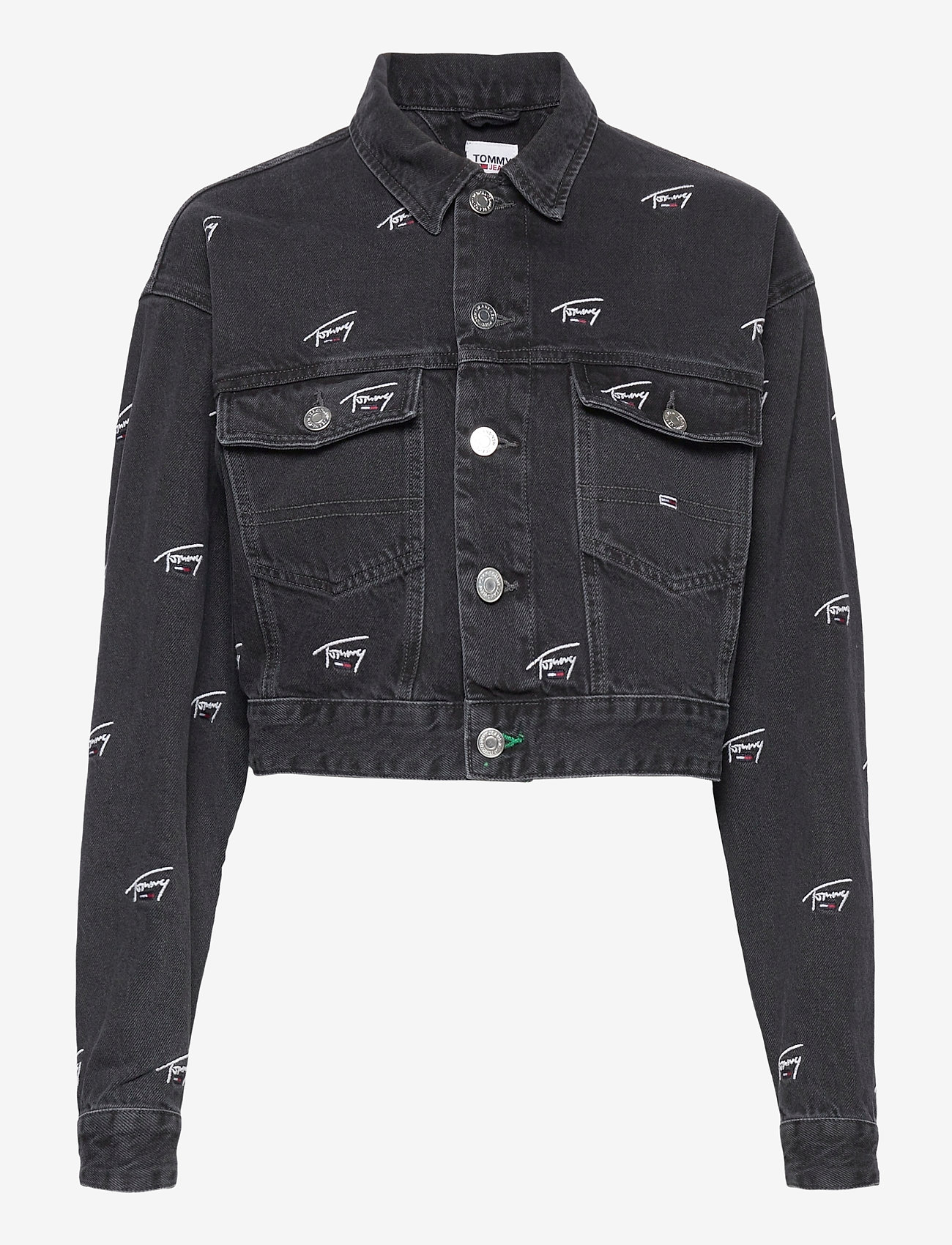 Tommy Jeans - CROP DENIM JACKET SVCBKR - tj save fa critter black rigid - 1
